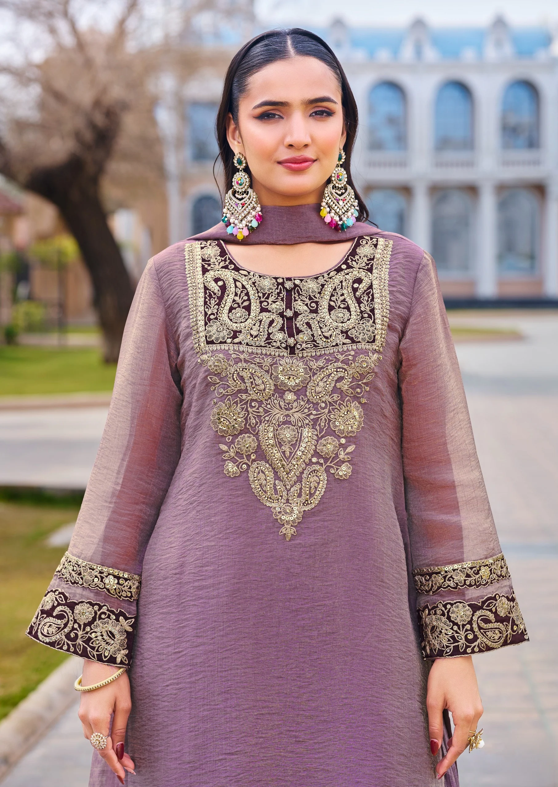 Mihika Lavender Full Work Premium Suit set - Image 6