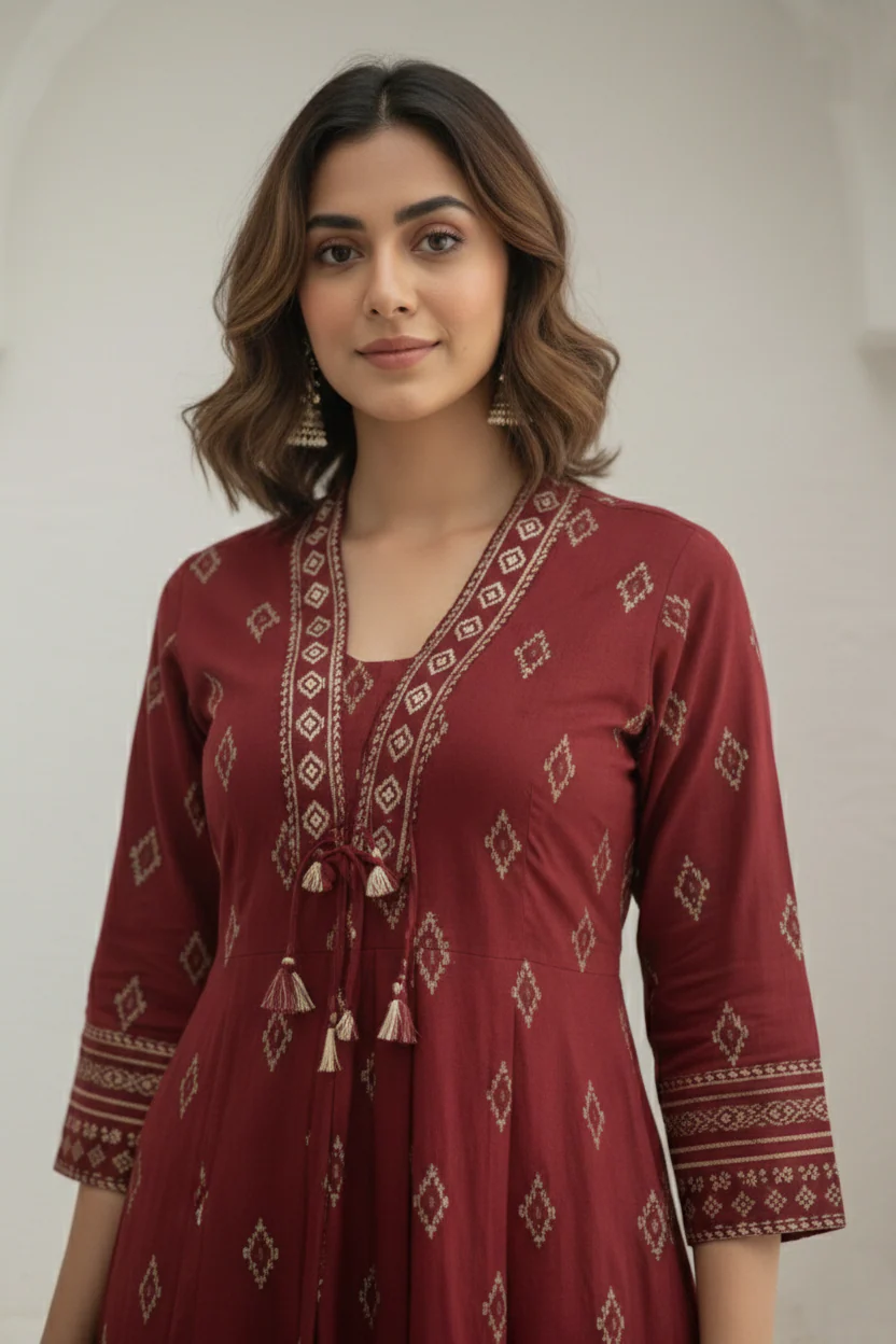 Vairagi Brick Printed Work Suit Set - Image 2