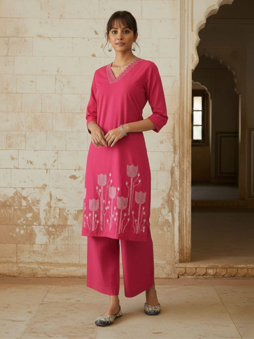 Swades rouge cotton co-ord set - Image 3
