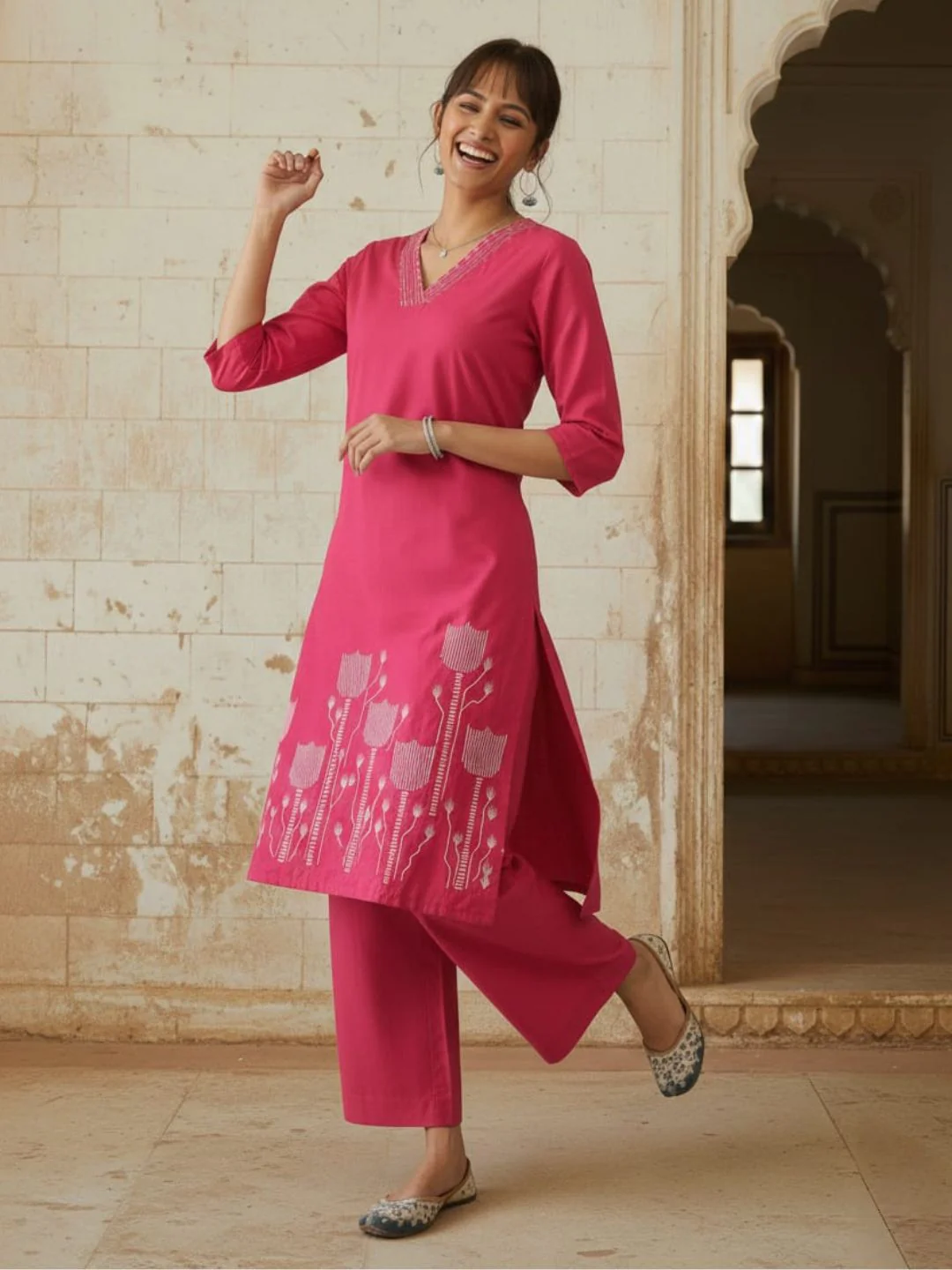 Swades rouge cotton co-ord set - Image 4