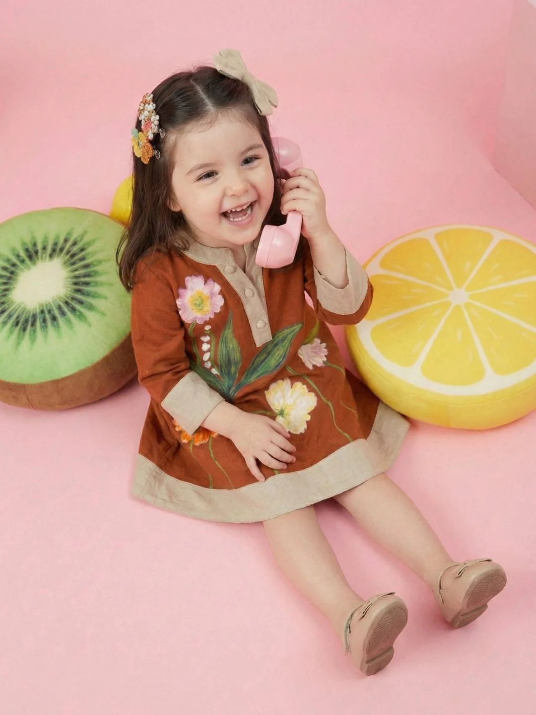 Joy tangerine embroidery cotton dress - Image 7