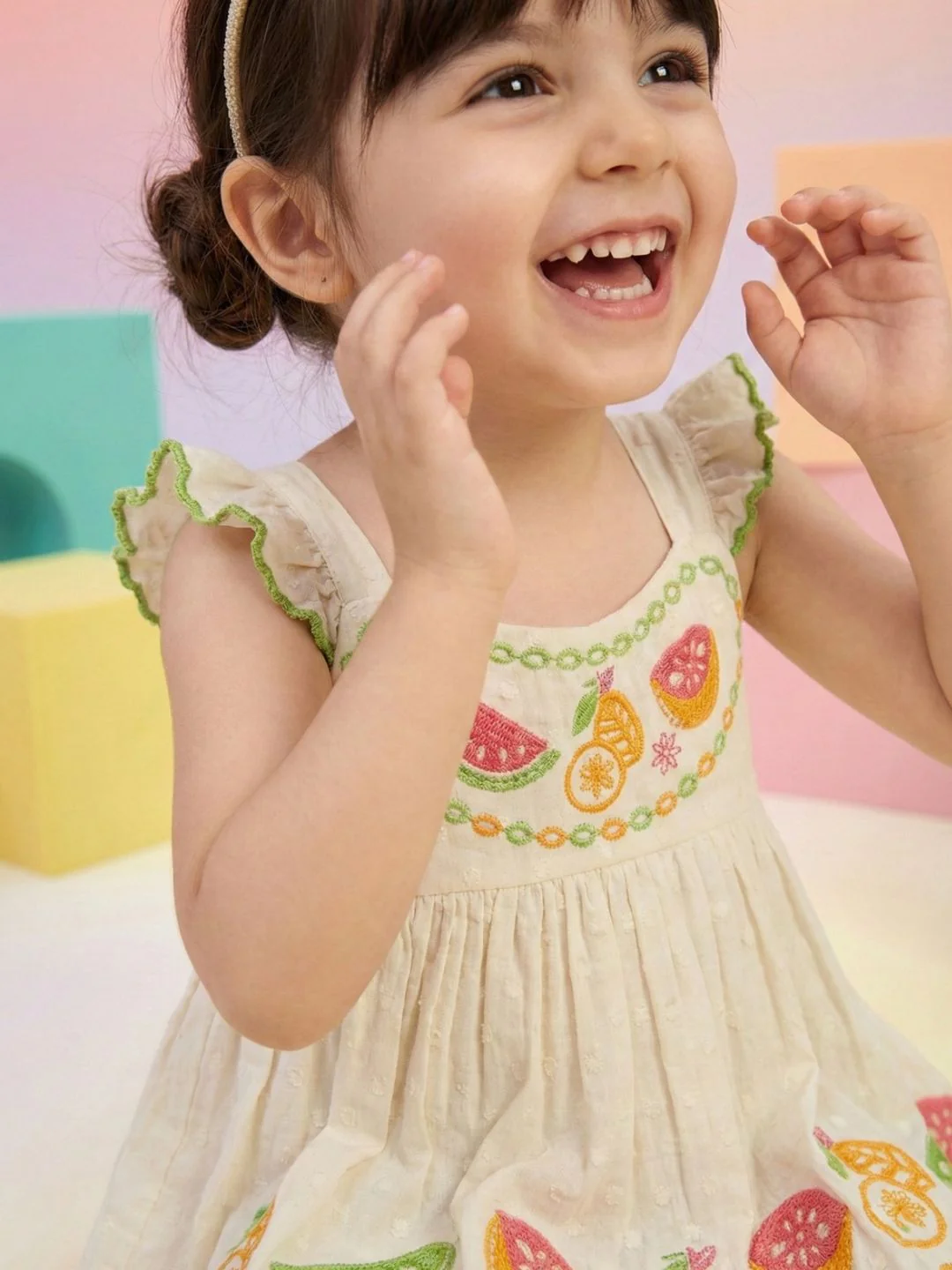 Joy fruit embroidery cotton dress - Image 2