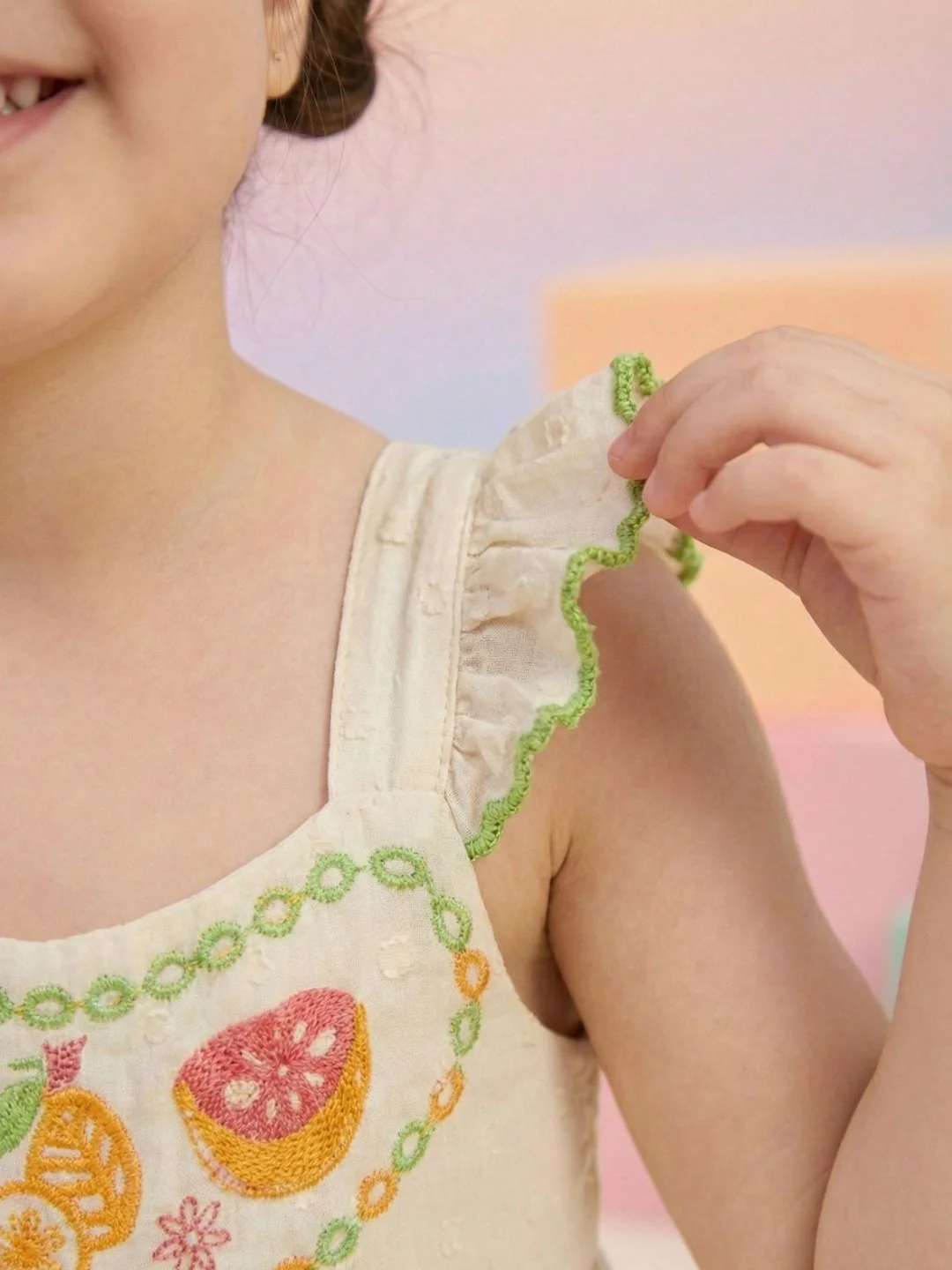 Joy fruit embroidery cotton dress - Image 6