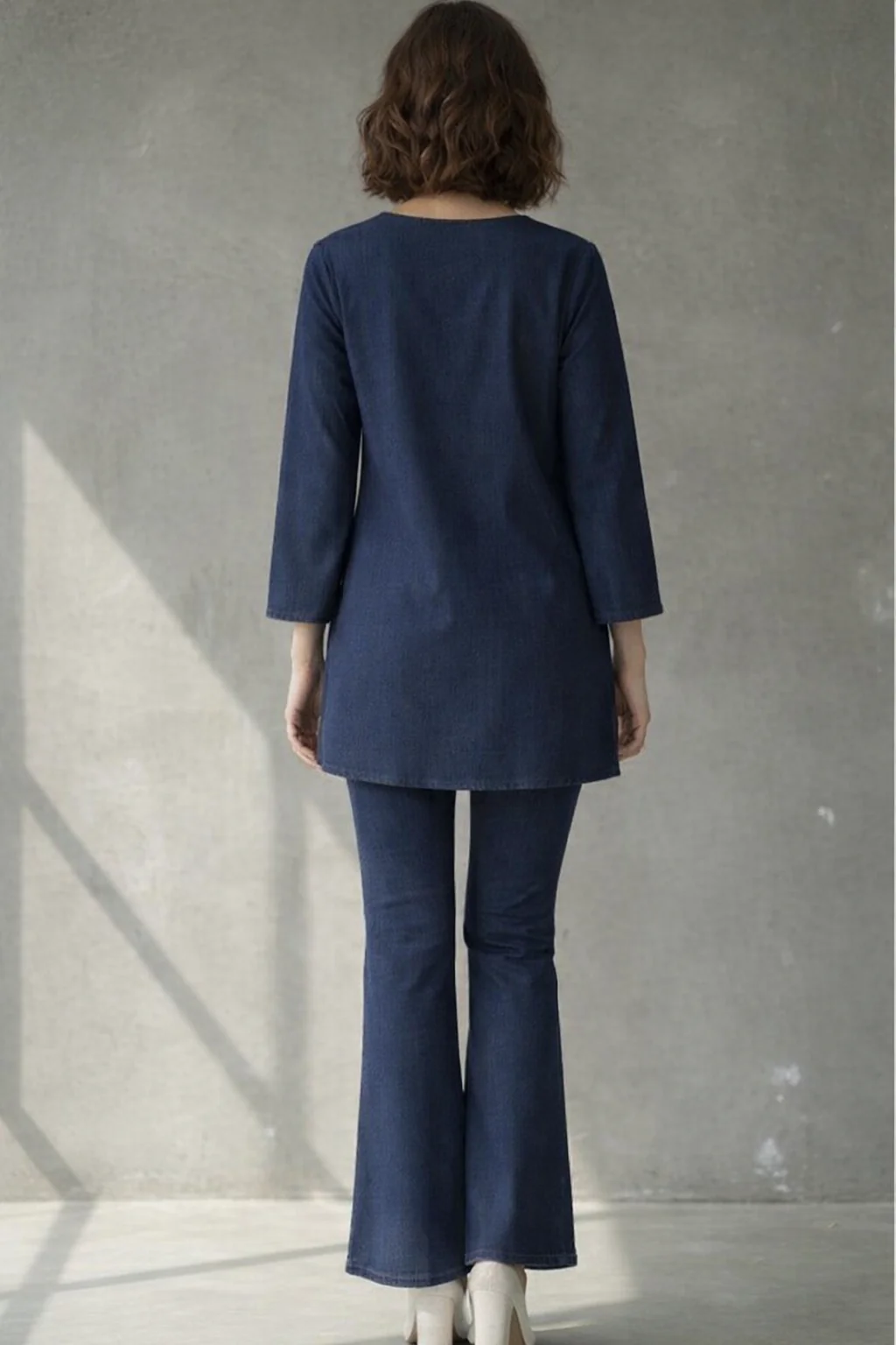 Prisha lapis denim embroidery co-ord set - Image 3