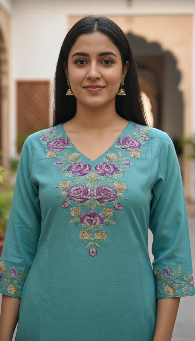 Chandri Downy Embroidered Kurta Pant Set - Image 2