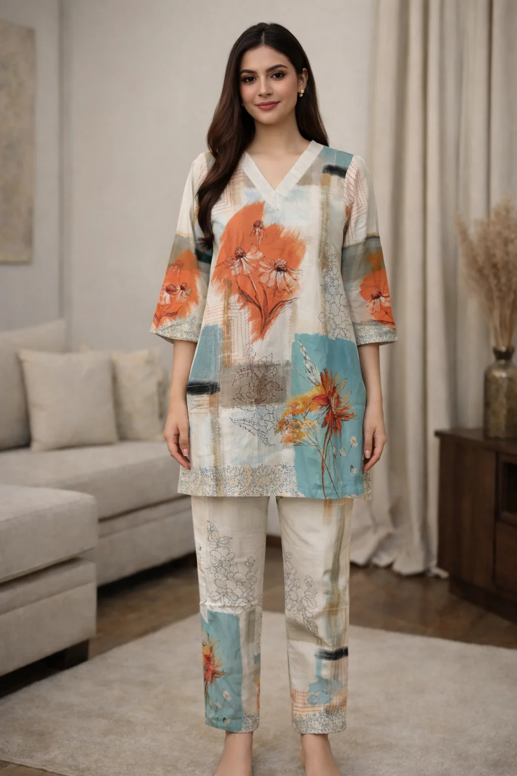 Akshara maple printed co-ord set - Image 3
