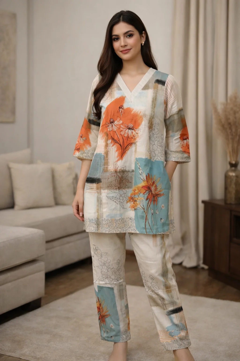 Akshara maple printed co-ord set - Image 5