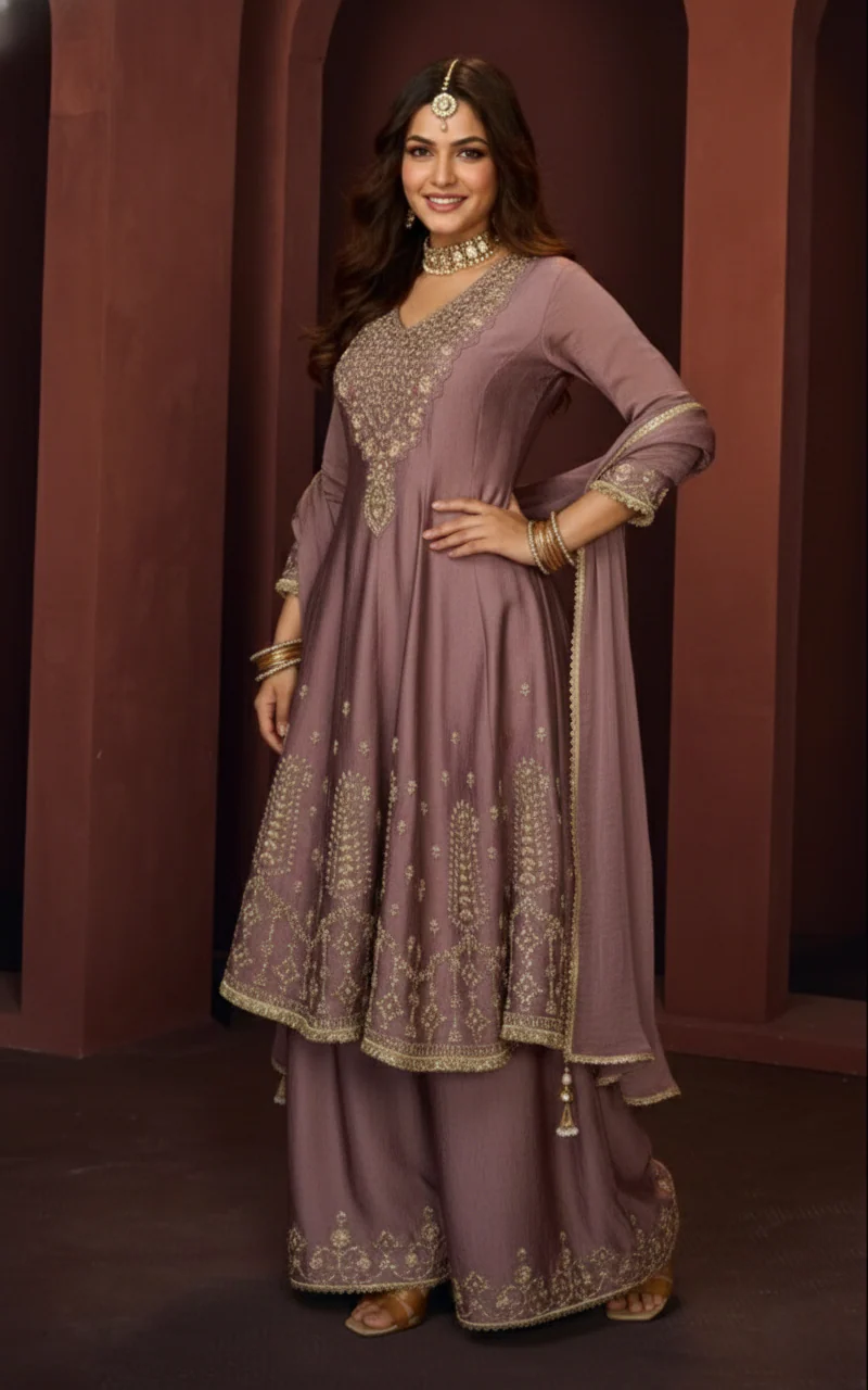 Haniya periwinkle full work Gharara set - Image 3