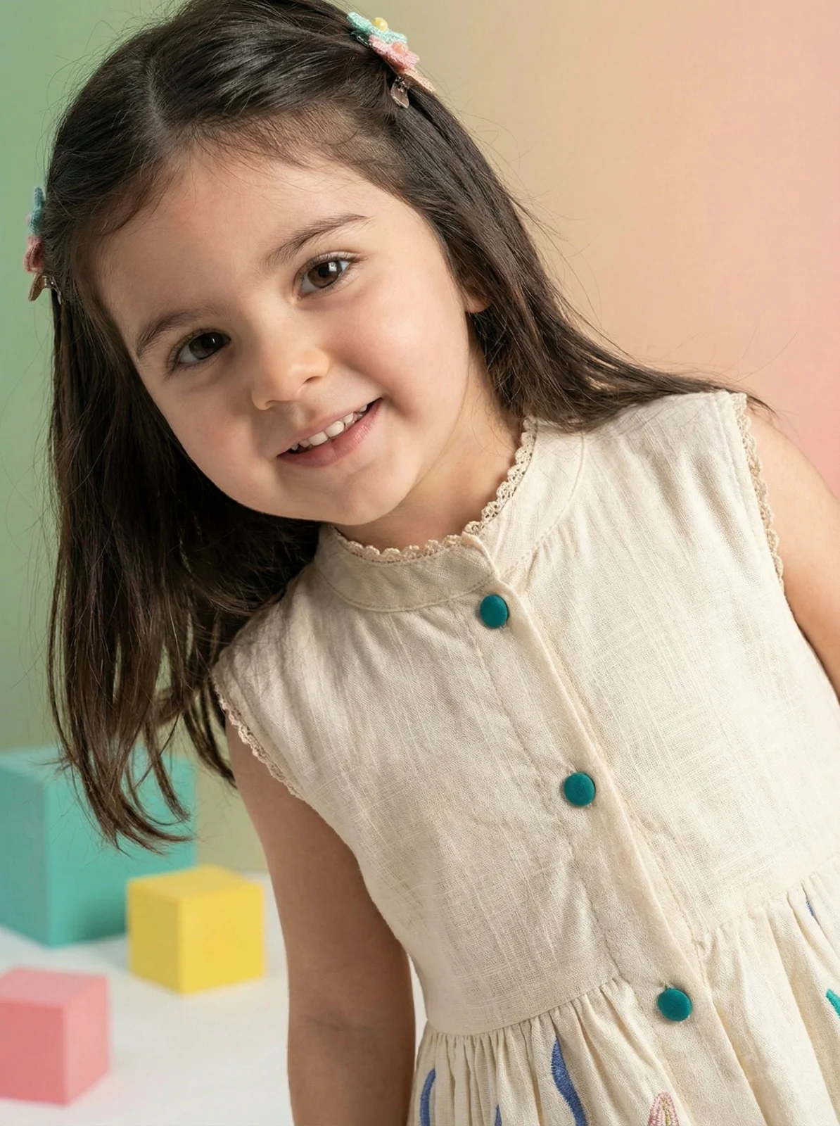 Joy marine embrodiery cotton Dress - Image 6