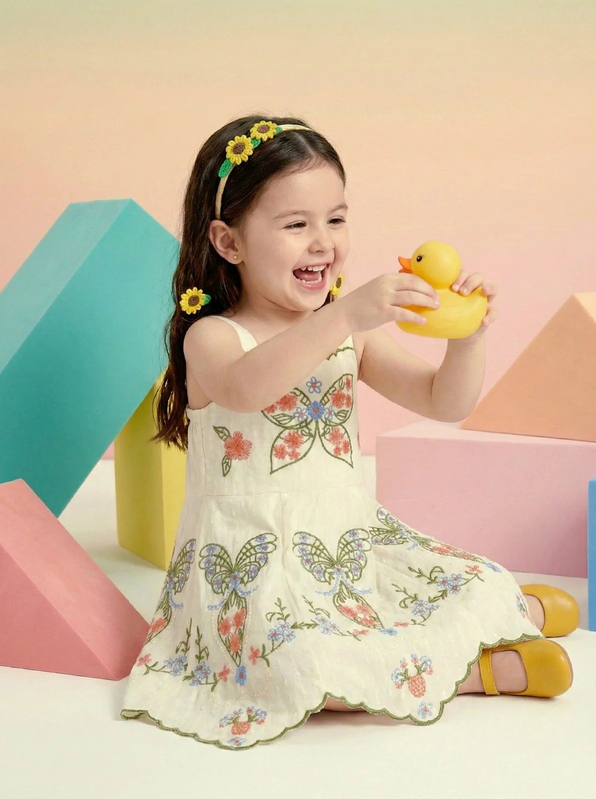 Joy butterfly embroidery cotton dress - Image 4