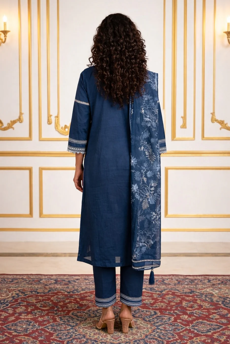 Molly Nile Cotton Embroidered Suit Set - Image 3