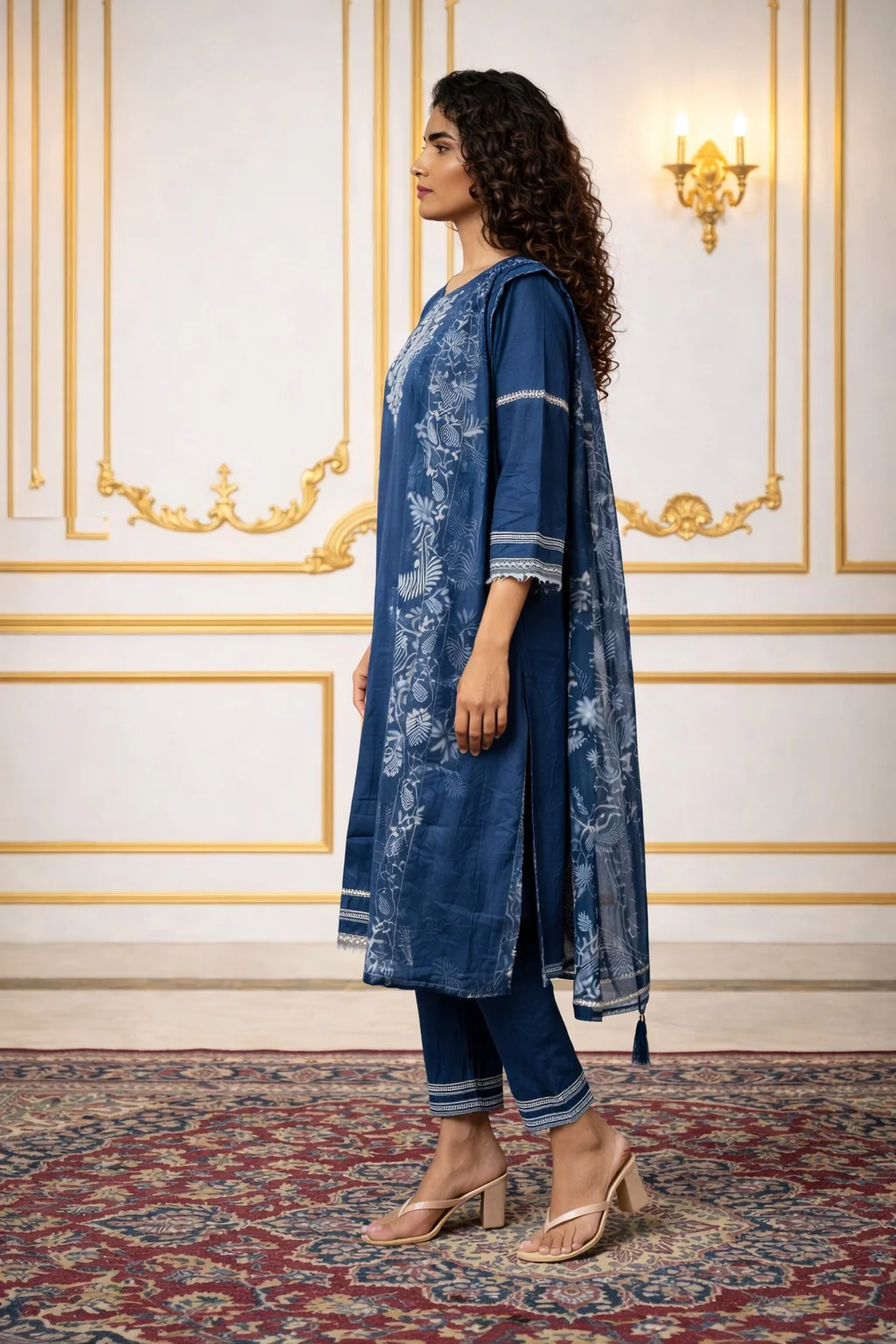 Molly Nile Cotton Embroidered Suit Set - Image 4