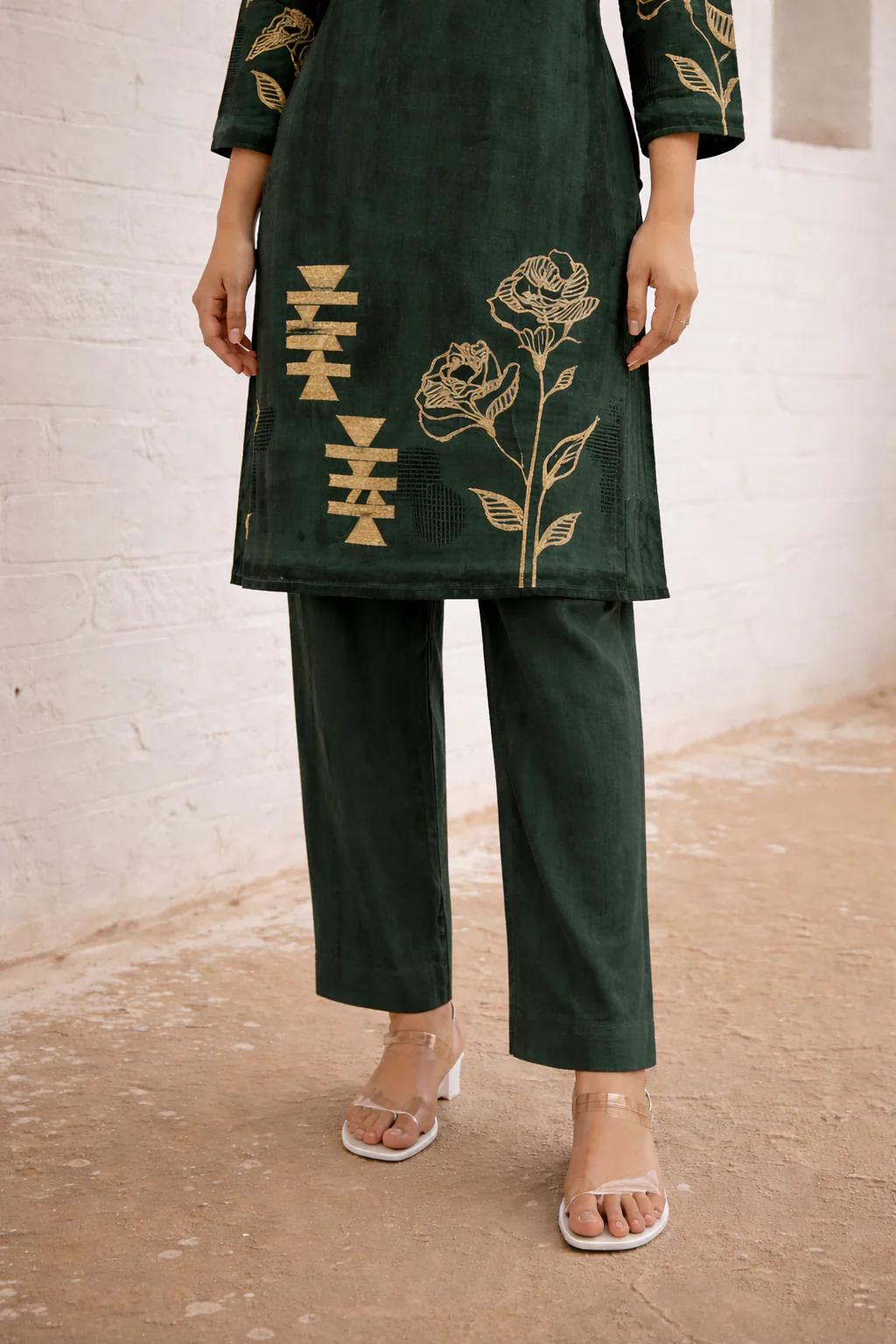 Swades moss cotton Kurta pant set - Image 6