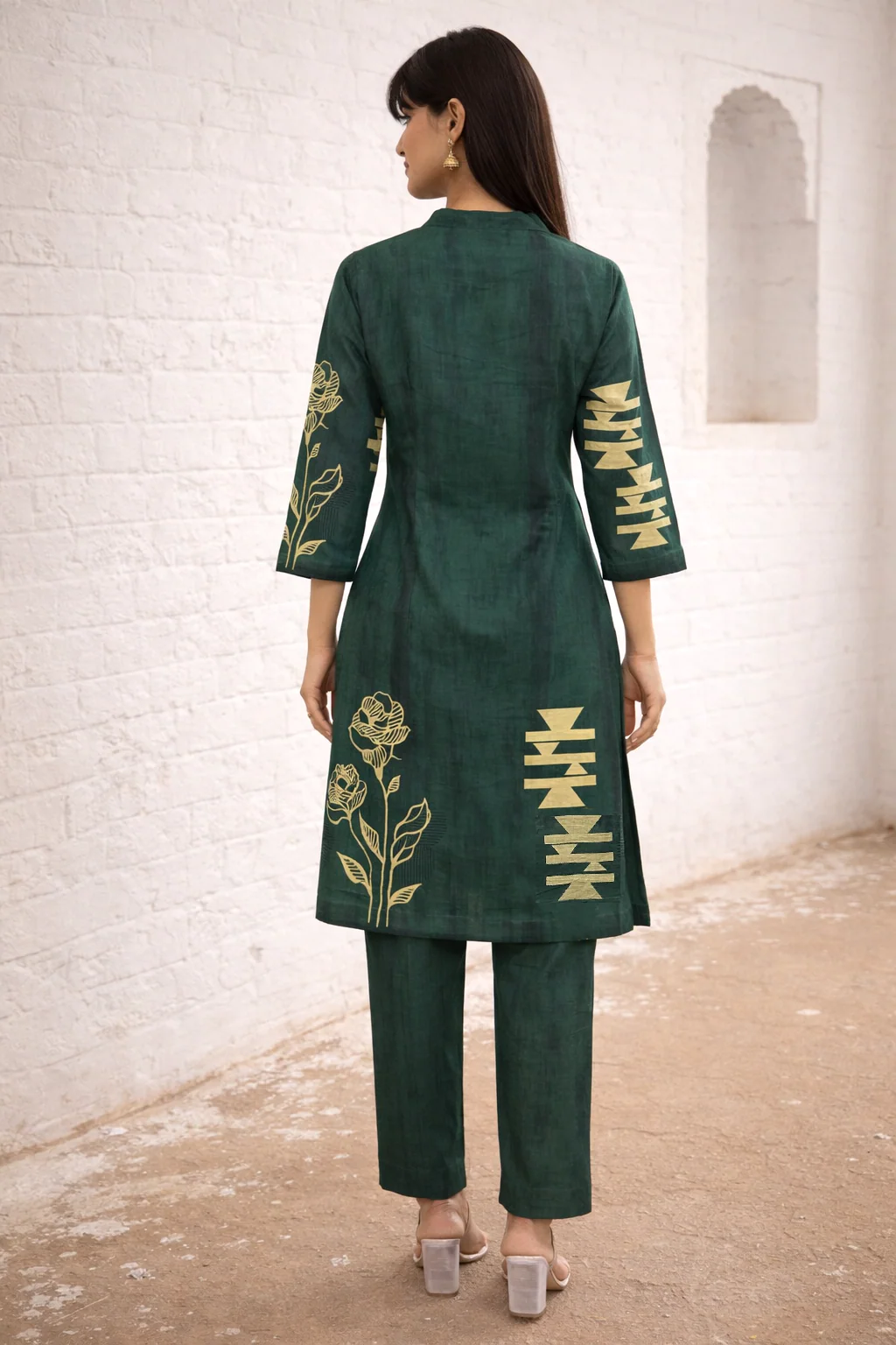 Swades moss cotton Kurta pant set - Image 7