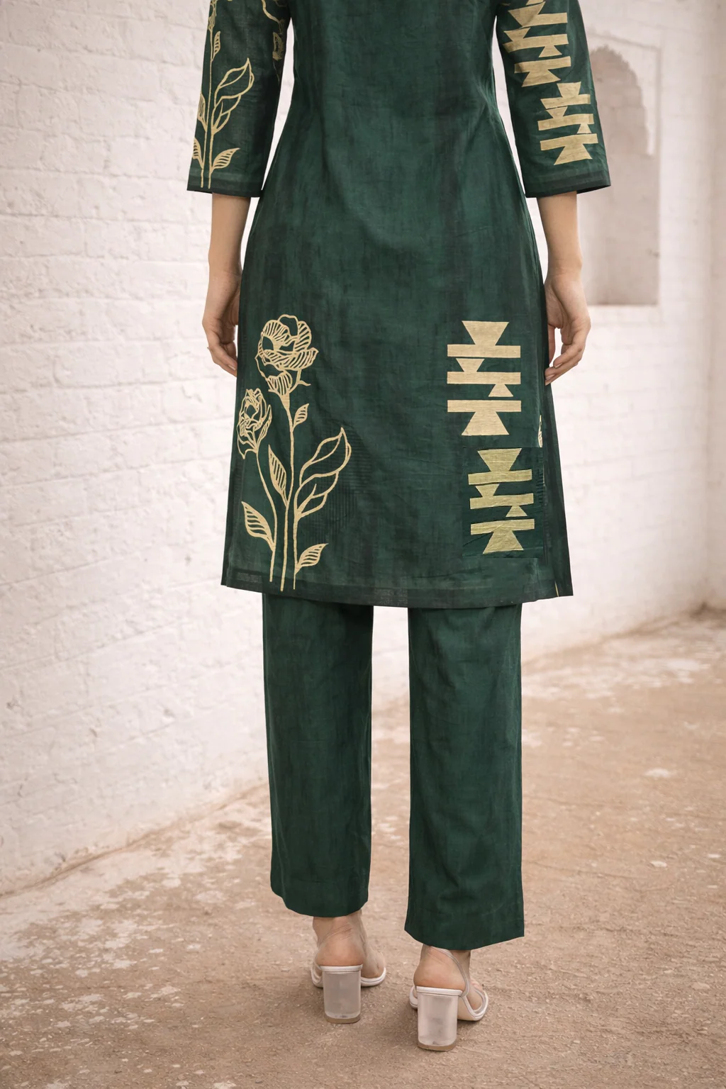 Swades moss cotton Kurta pant set - Image 8