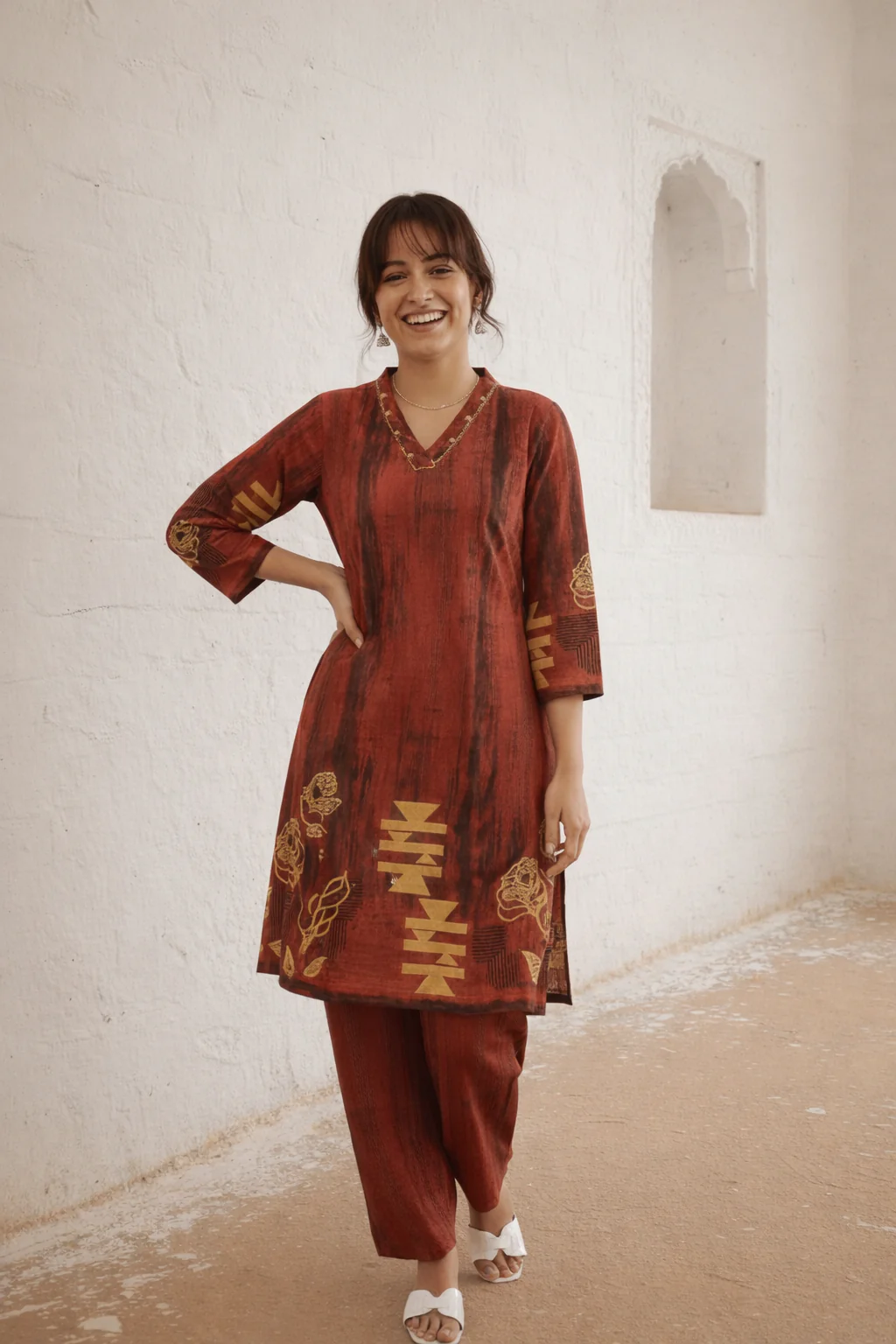 Swades Tangerine cotton co-ord set - Image 10