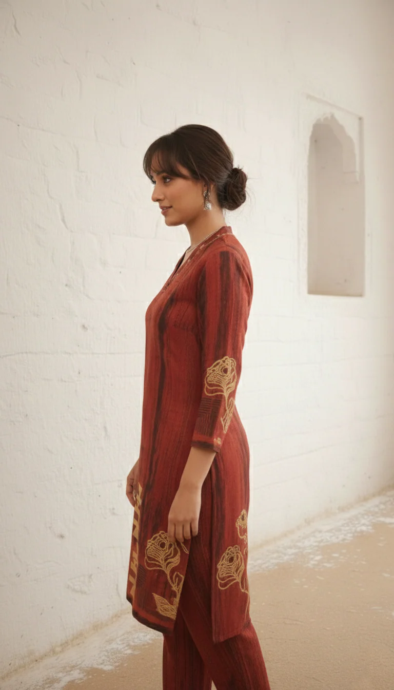 Swades Tangerine cotton co-ord set - Image 12