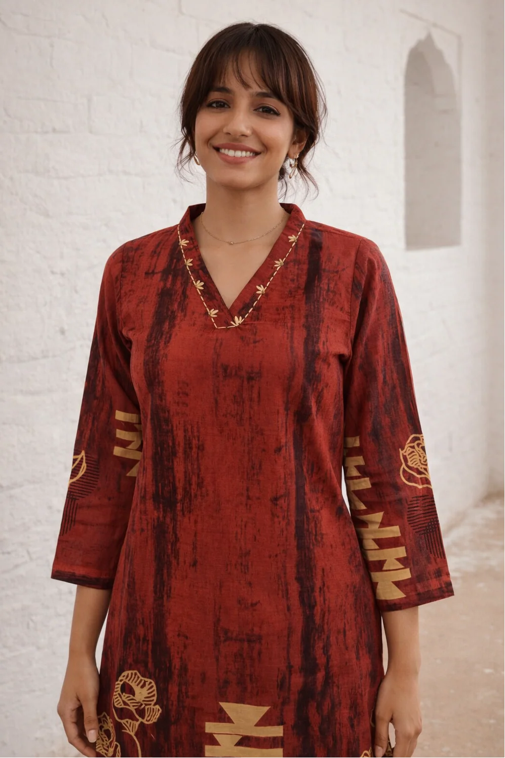 Swades Tangerine cotton co-ord set - Image 2
