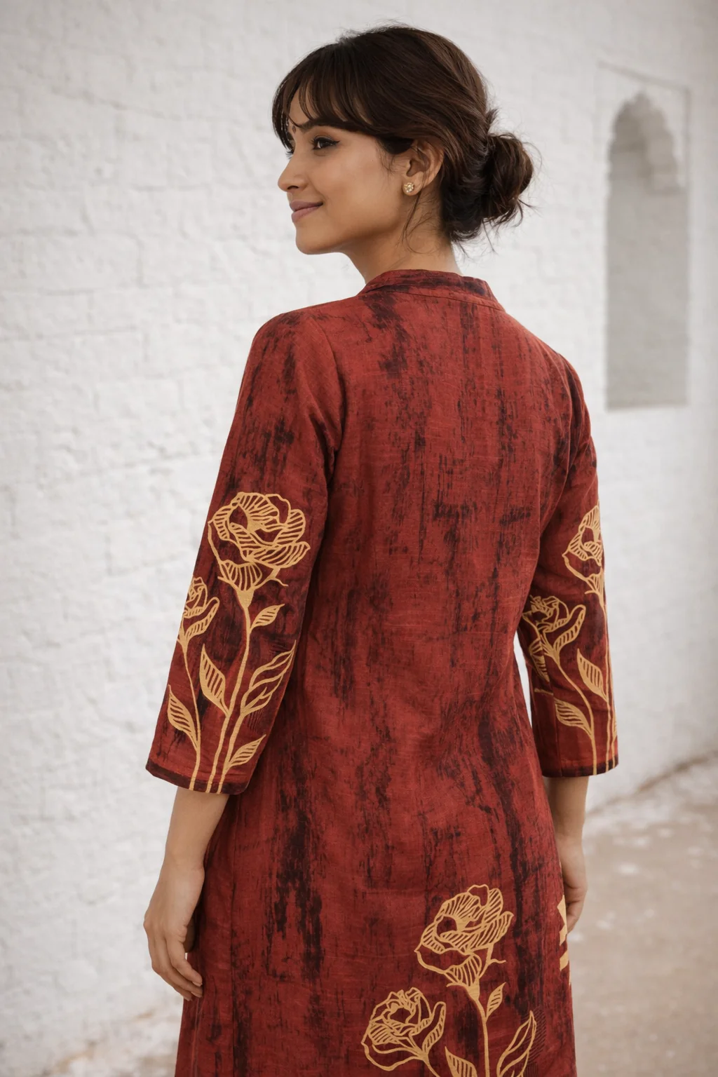 Swades Tangerine cotton co-ord set - Image 9