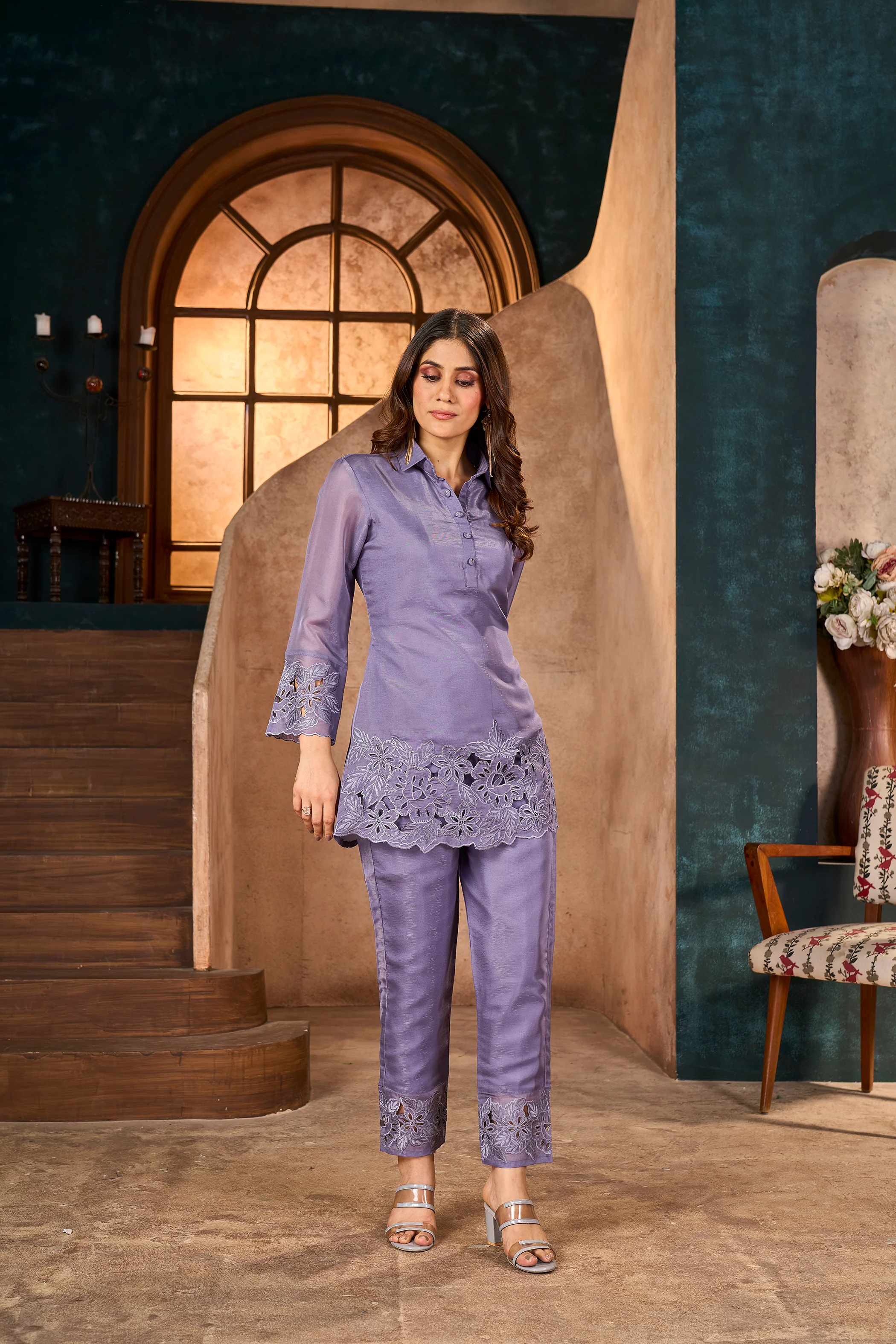 Jimmy Lavender Cutwork Co-ord Set - Image 10