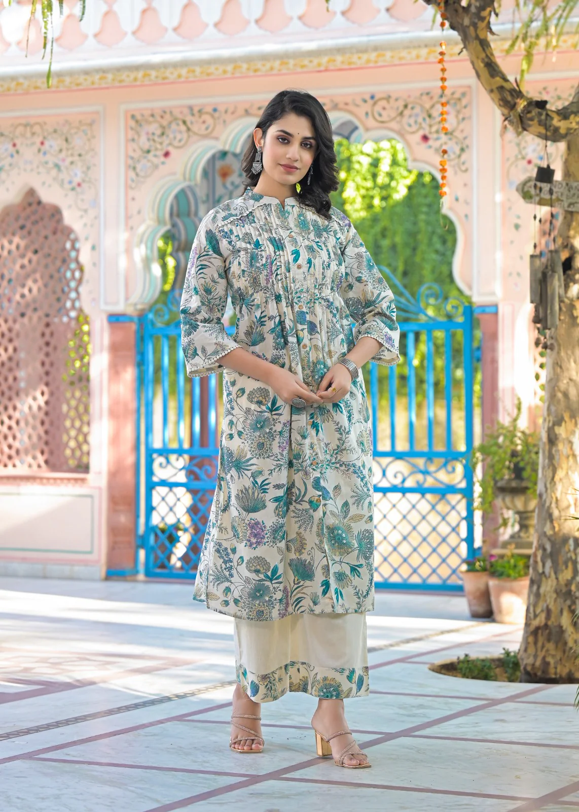 Vijul Lapis Floral Cotton Suit Set - Image 5
