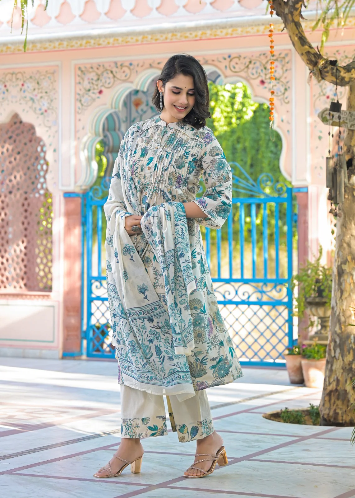 Vijul Lapis Floral Cotton Suit Set - Image 7