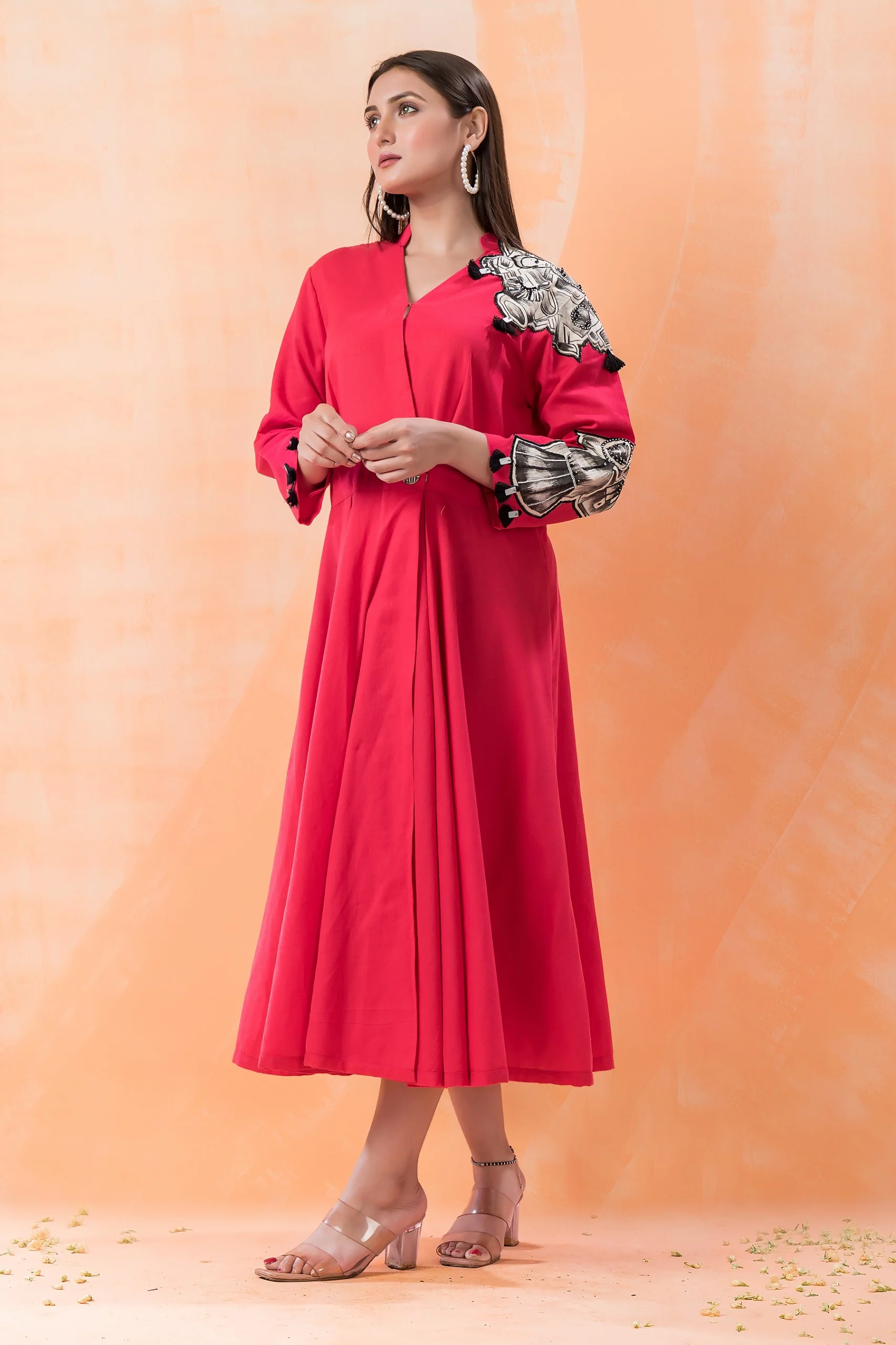 Niharika Scarlet Designer Dress - Image 3