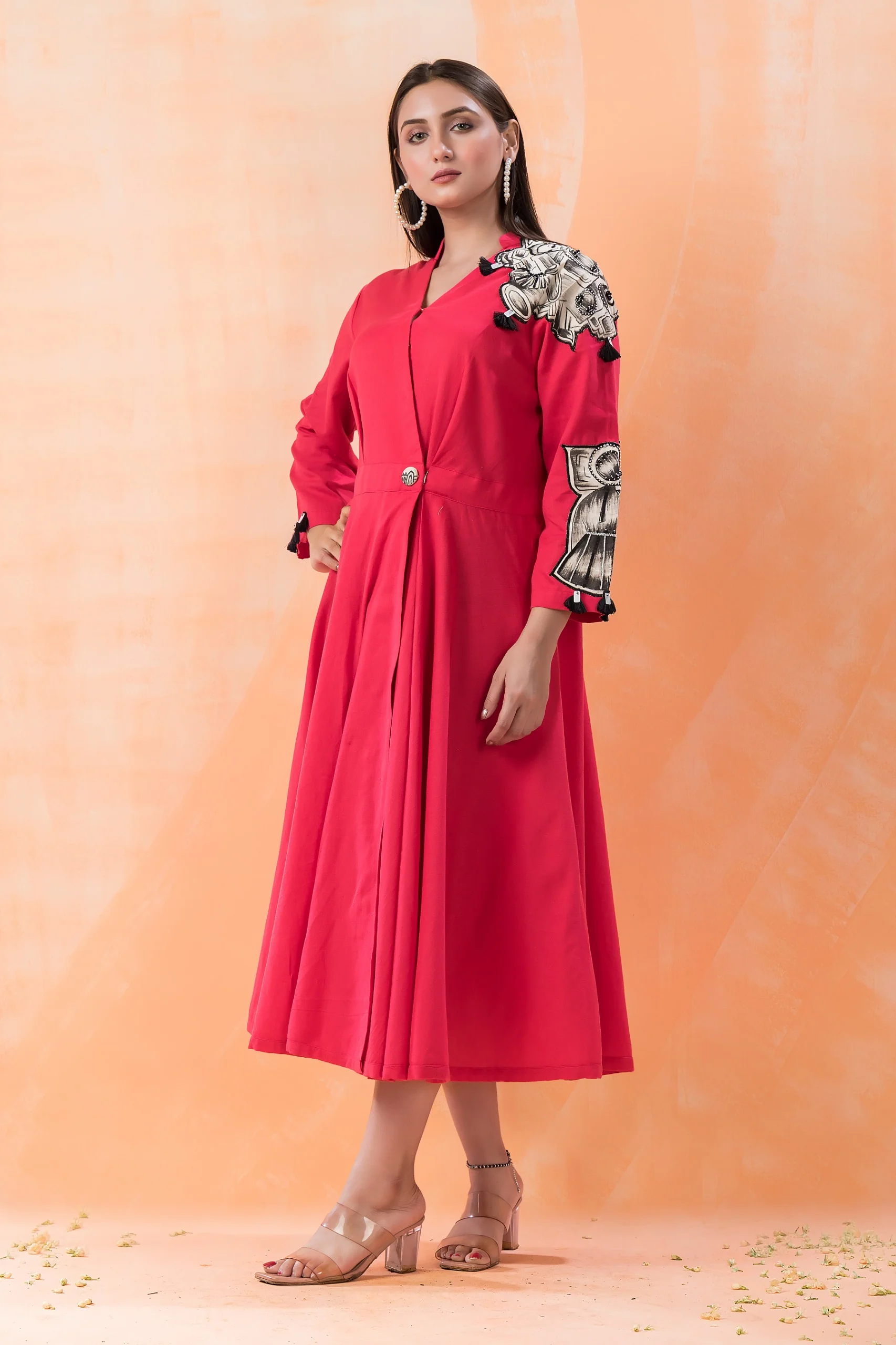 Niharika Scarlet Designer Dress - Image 5