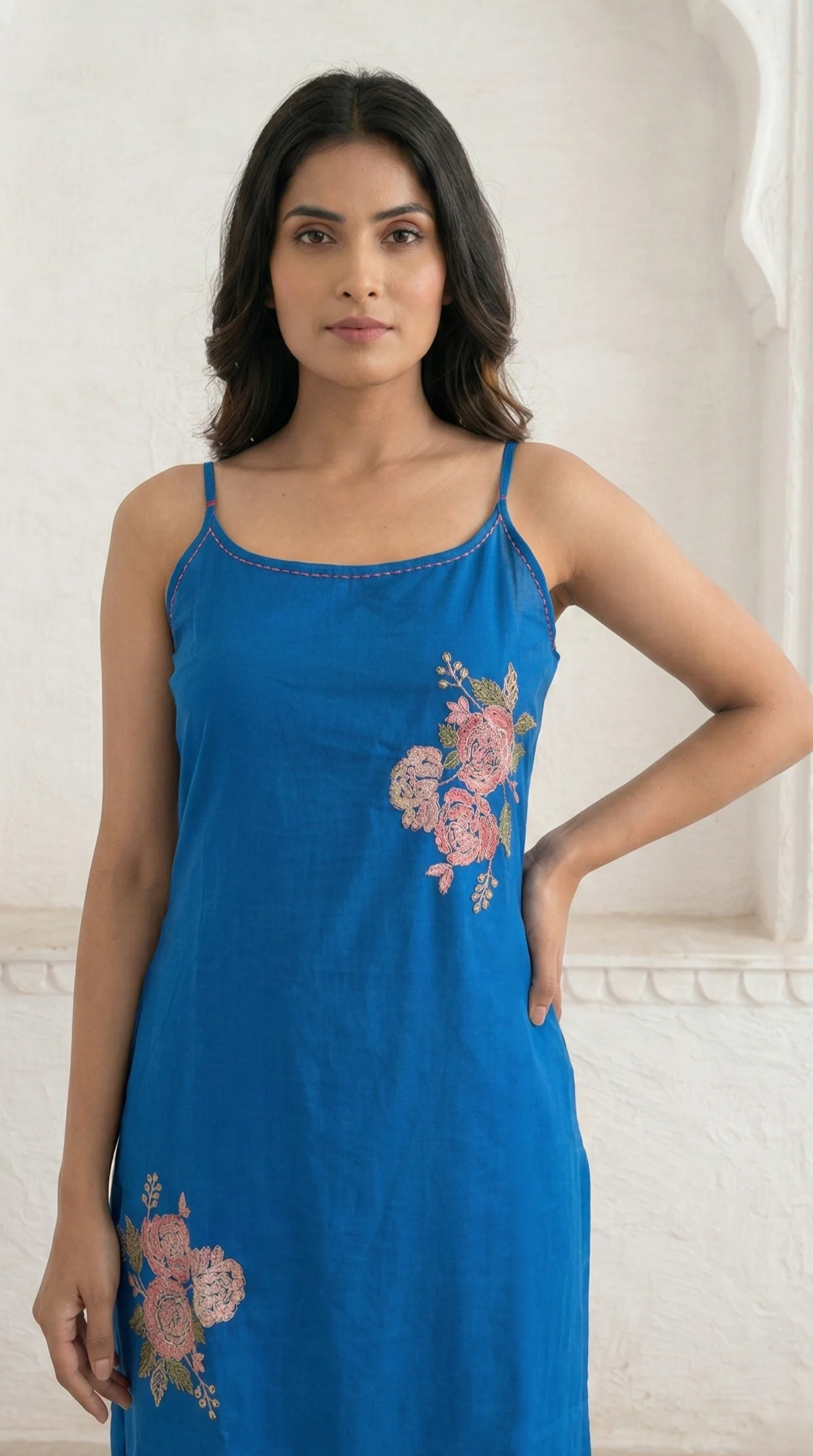 Mishka cobalt embroidery kurta pant set - Image 2