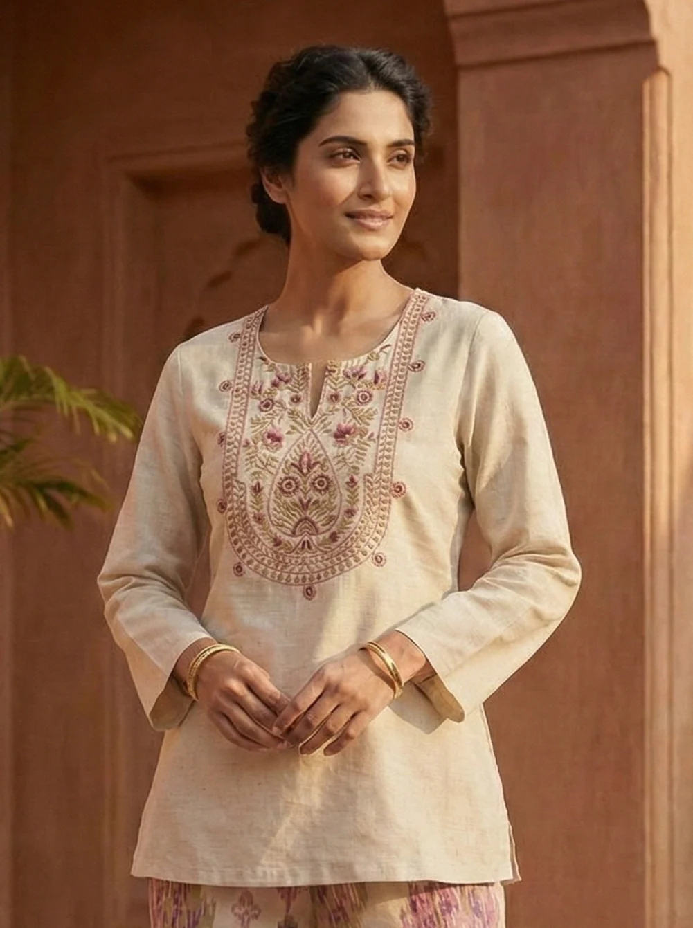 Tuscan caramel cotton co-ord set - Image 2