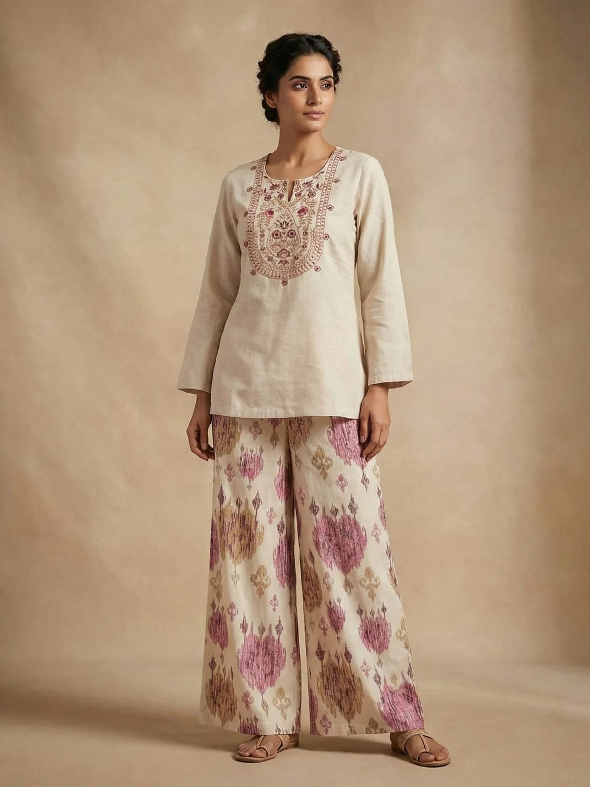 Tuscan caramel cotton co-ord set - Image 3