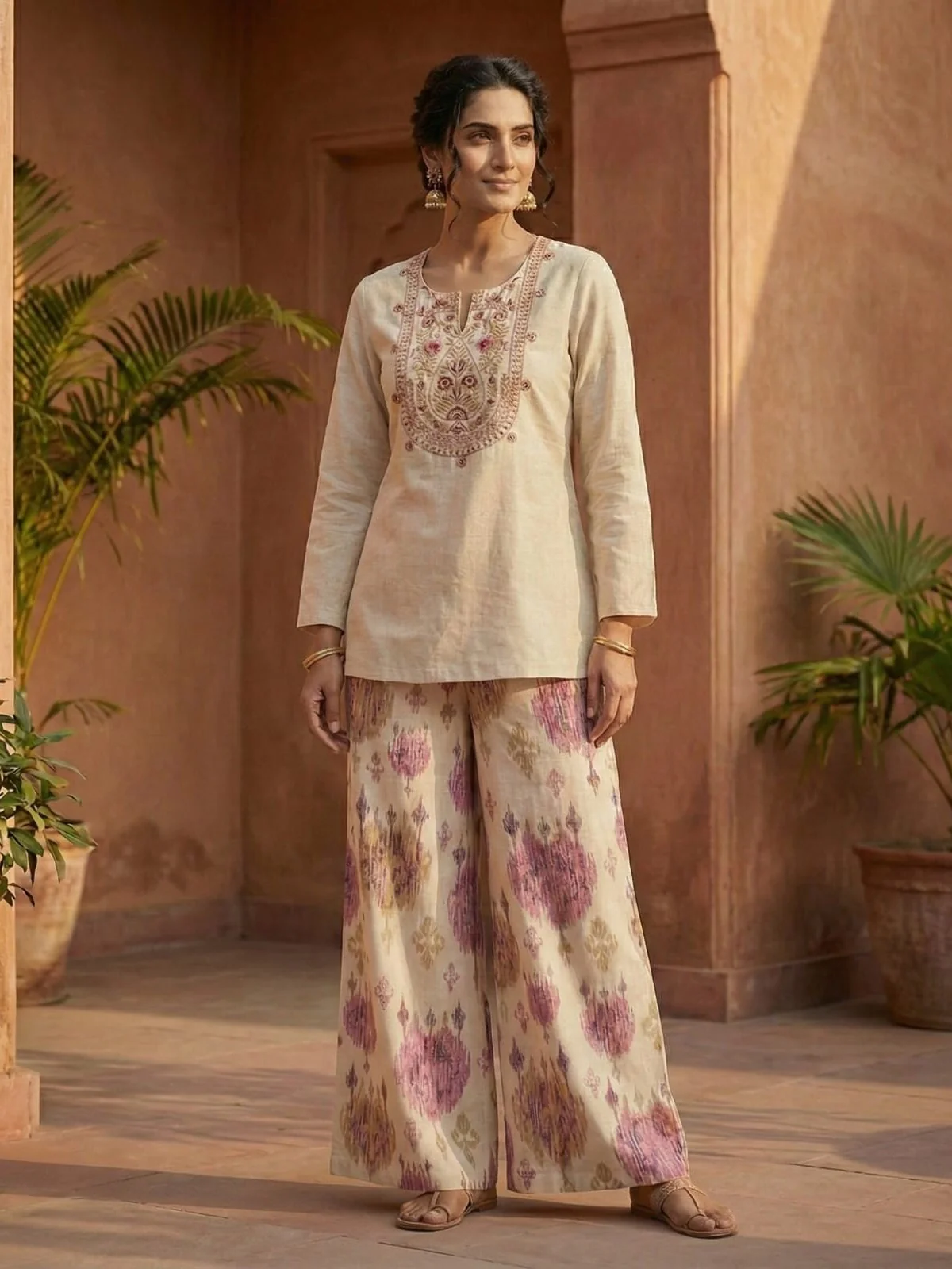 Tuscan caramel cotton co-ord set - Image 5
