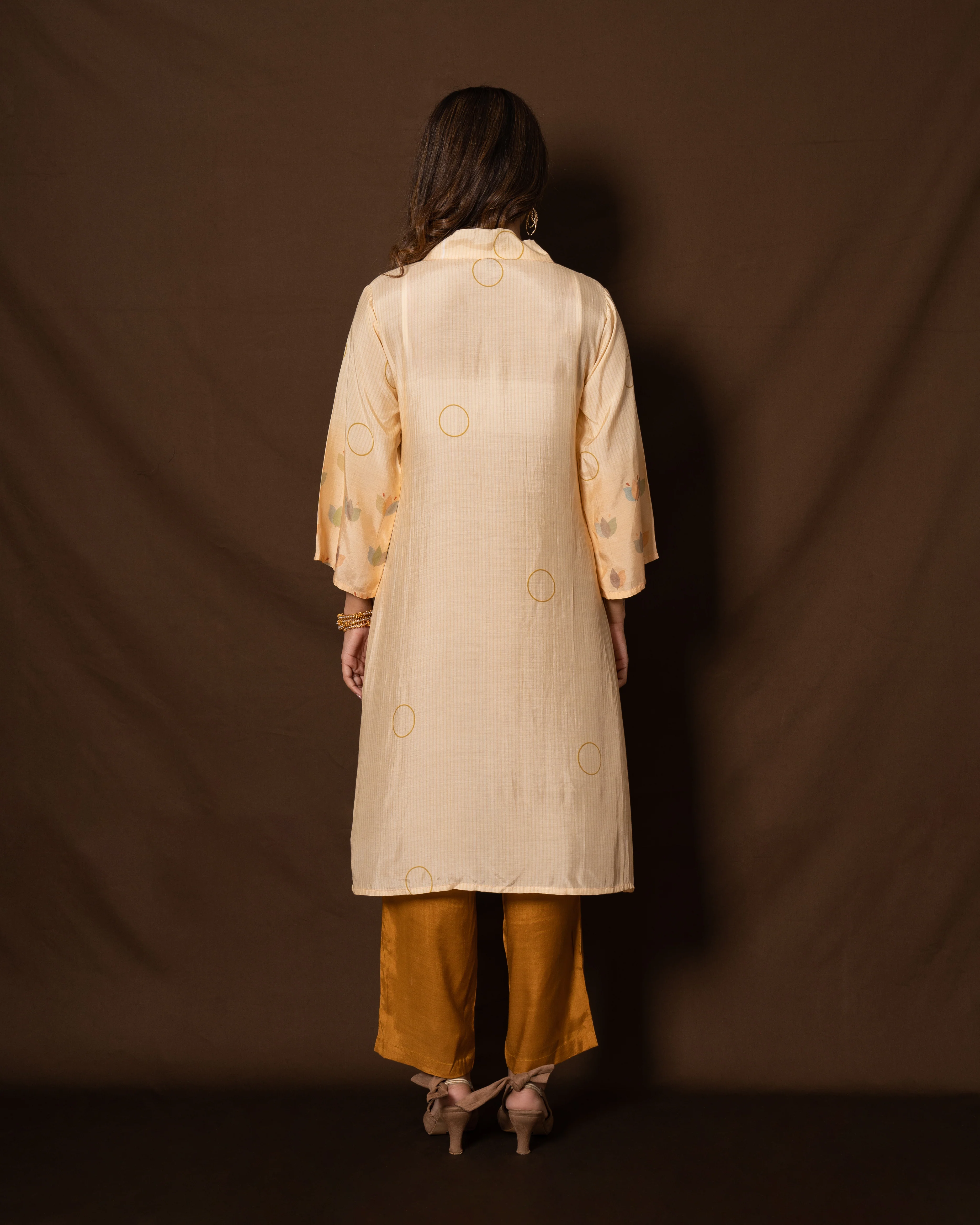Naina Caramel Printed Co-ord Set - Image 3