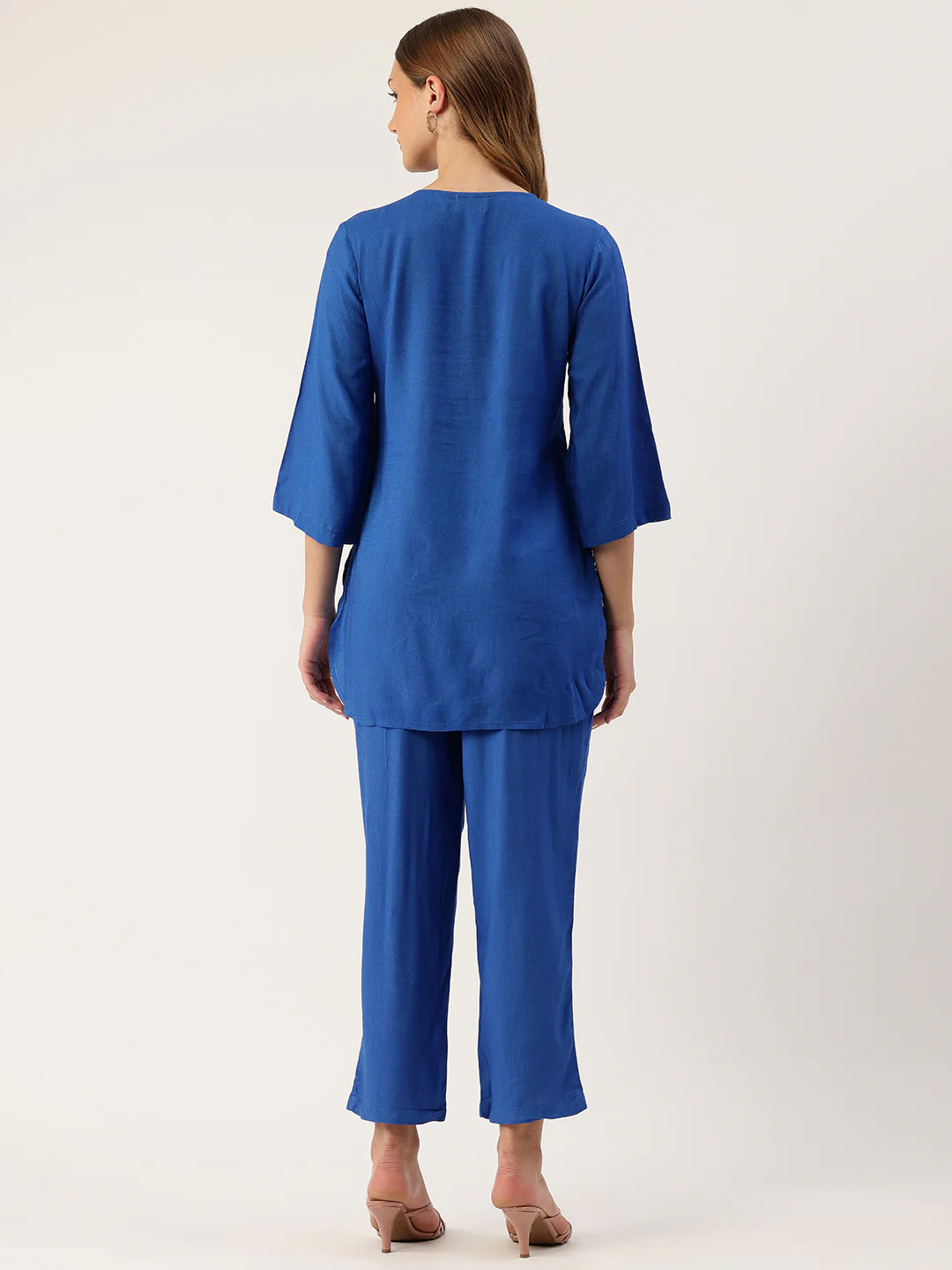 Raya Cyan Embroidered Co-ord Set - Image 4