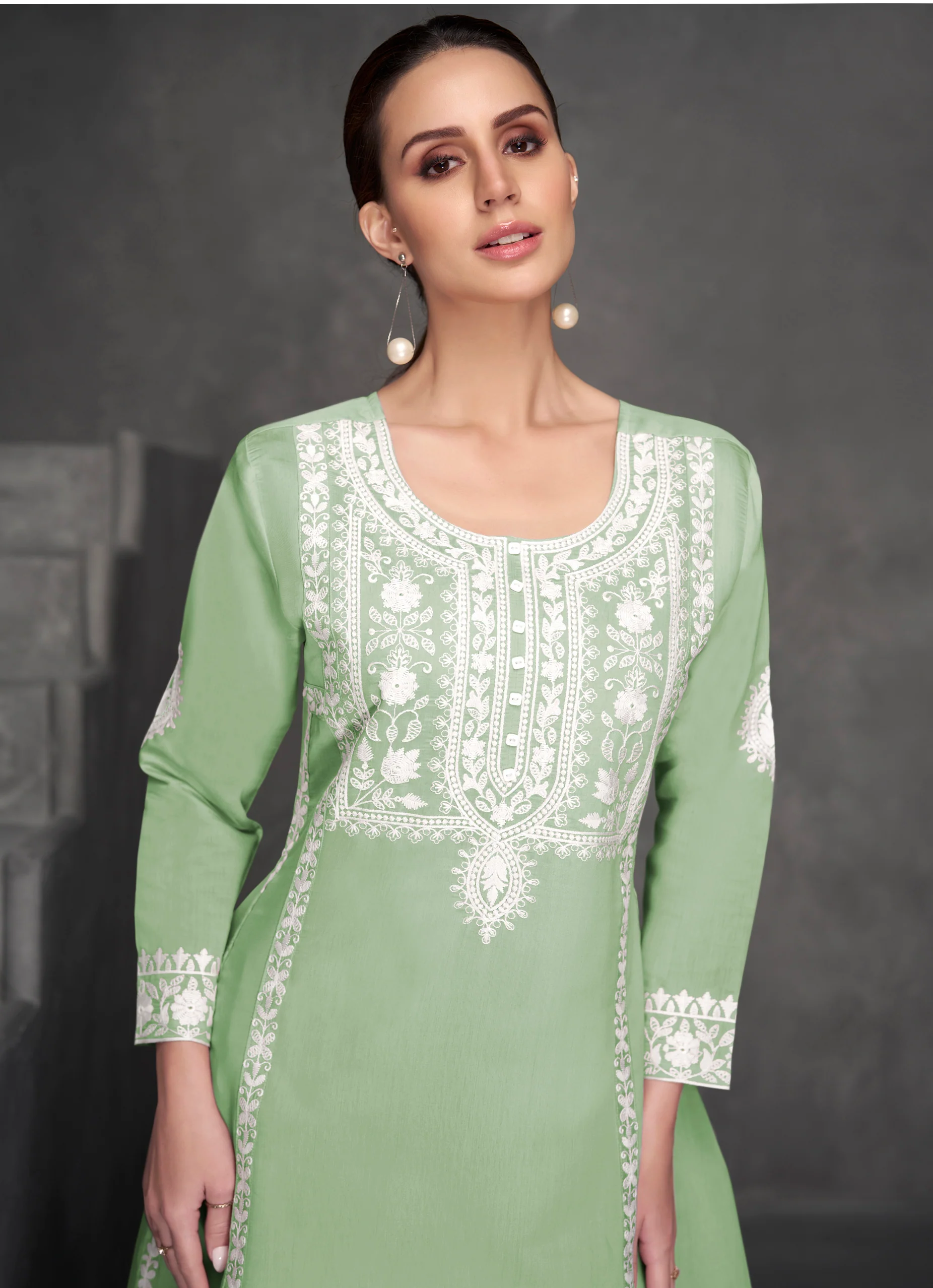ALPA FERN EMBROIDERY KURTA PANT SET - Image 2