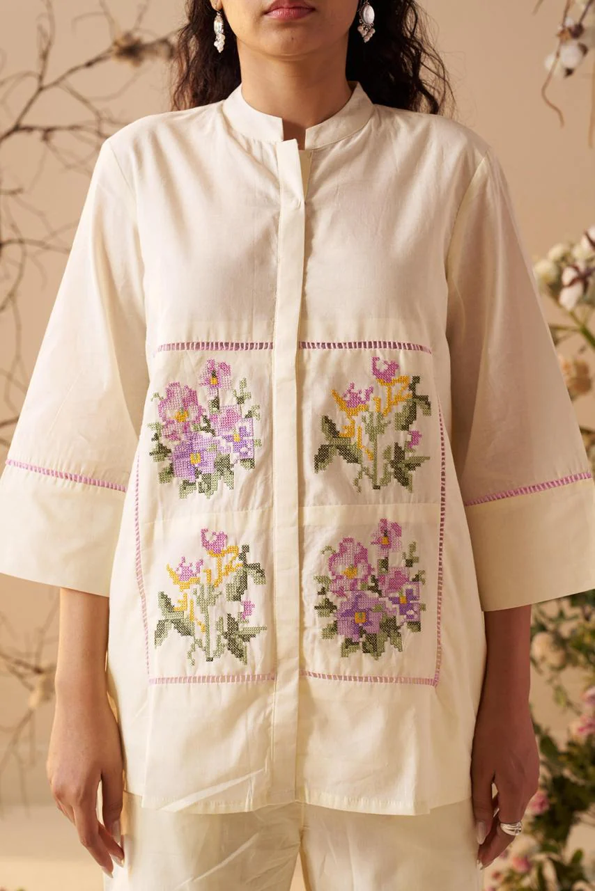 Tisca Harp embroidery Co-ord Set - Image 4