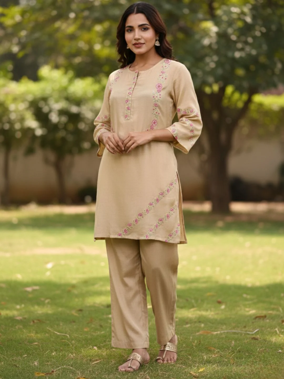 Raya Honey Embroidered Co-ord Set - Image 2