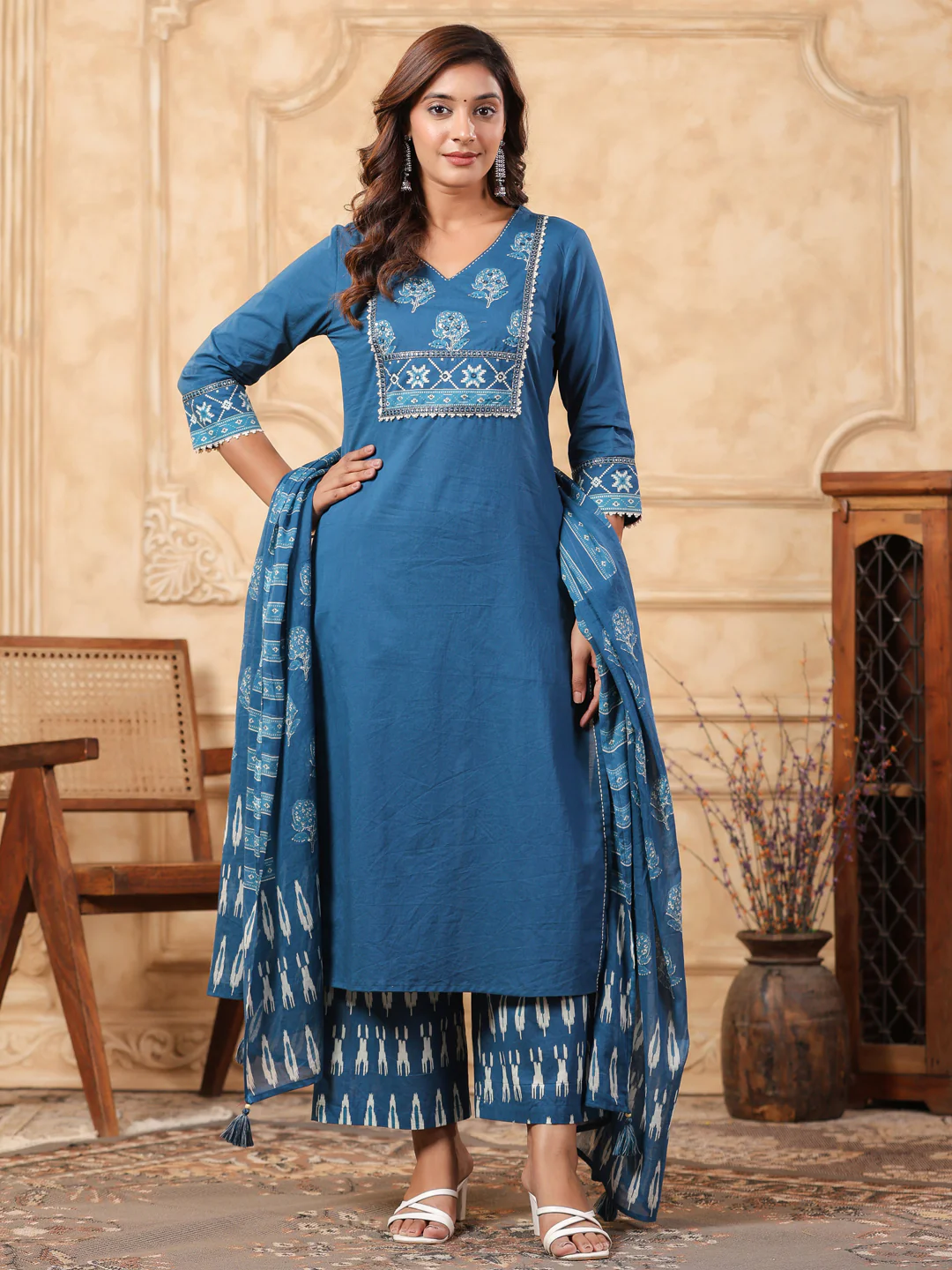 Hiya Peacock Cotton Suit Set - Image 10