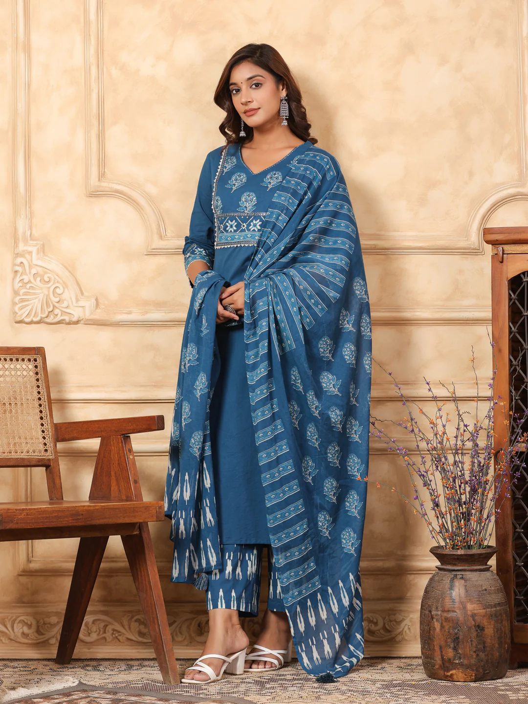 Hiya Peacock Cotton Suit Set - Image 12