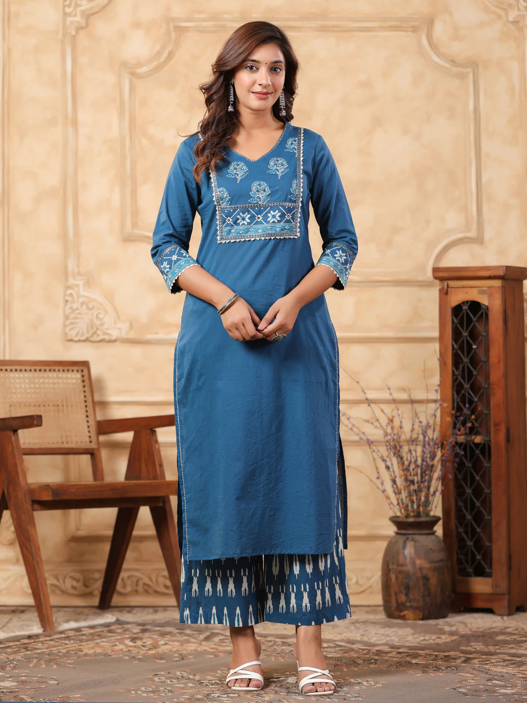 Hiya Peacock Cotton Suit Set - Image 5