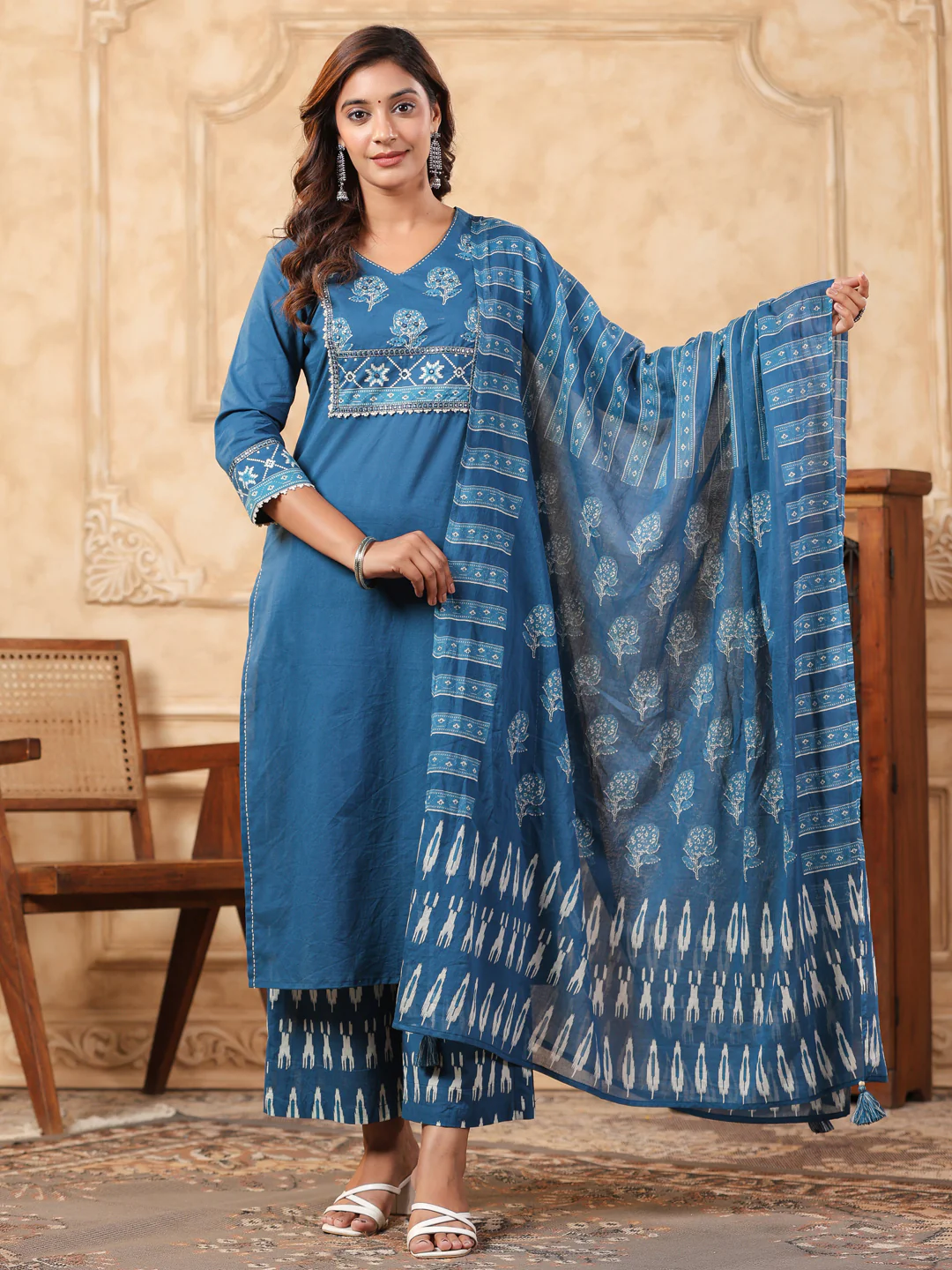 Hiya Peacock Cotton Suit Set - Image 6