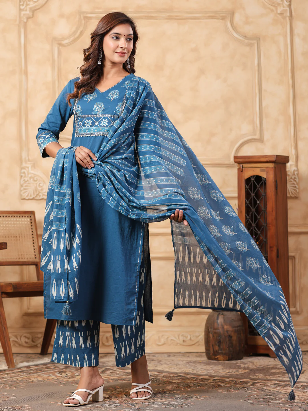 Hiya Peacock Cotton Suit Set - Image 7