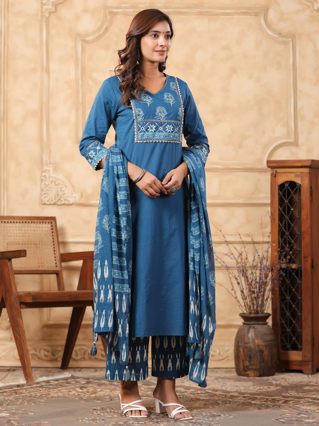 Hiya Peacock Cotton Suit Set - Image 8