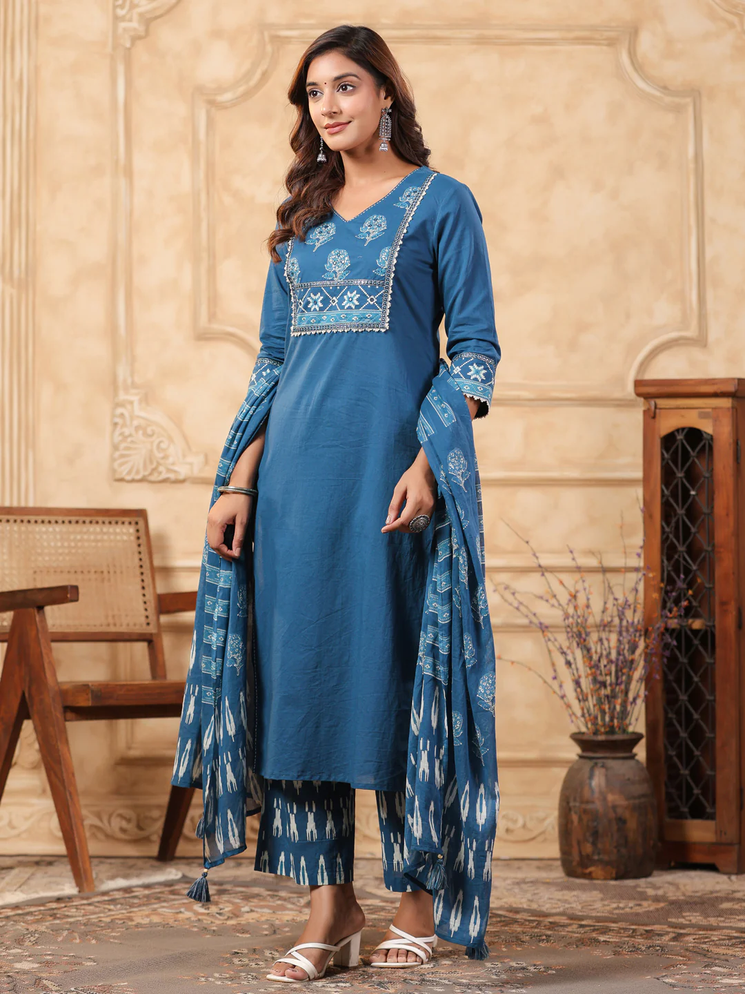 Hiya Peacock Cotton Suit Set - Image 9