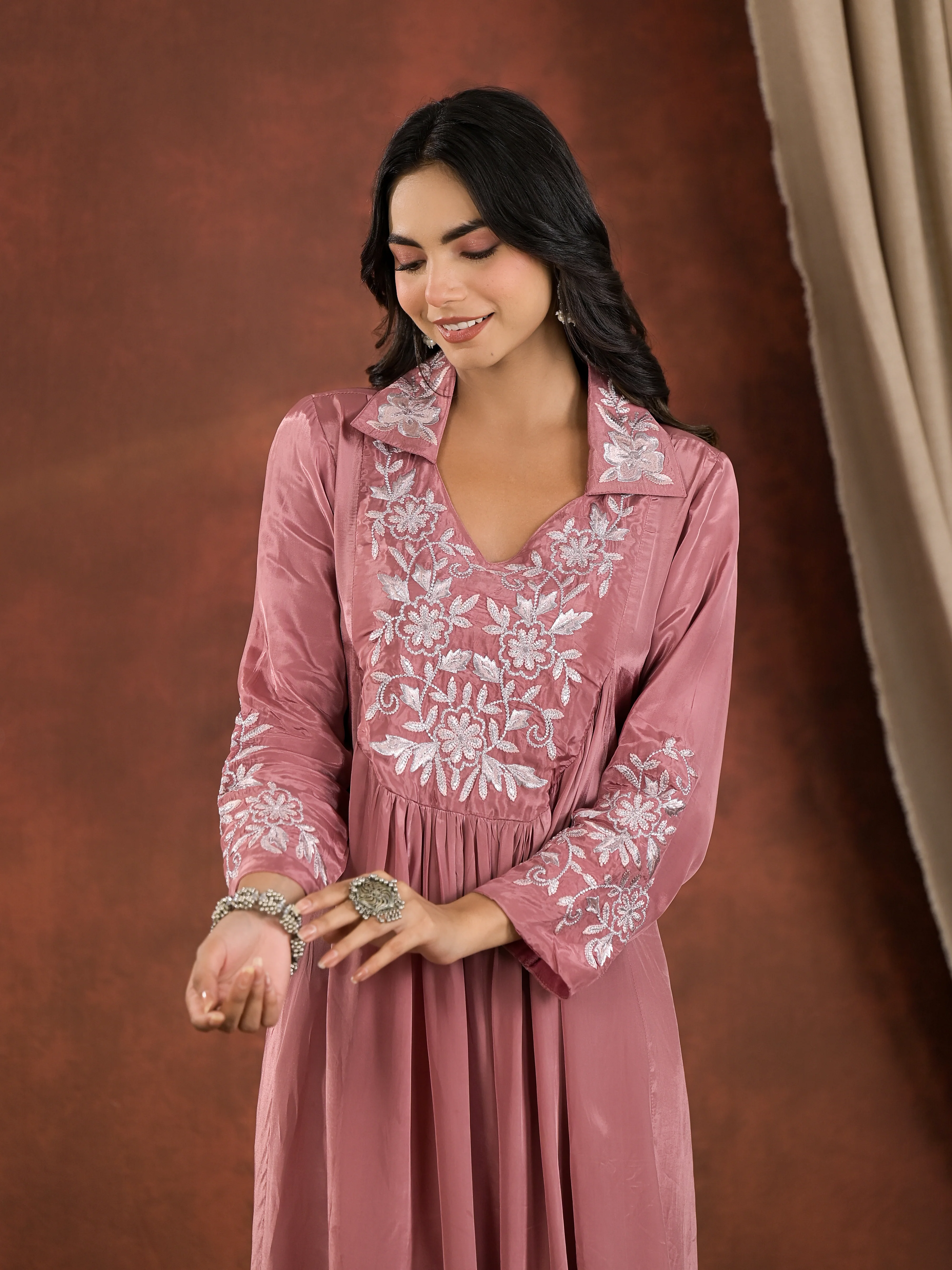 Chanda Rose Embroidery Premium Kurta Pant Set - Image 7