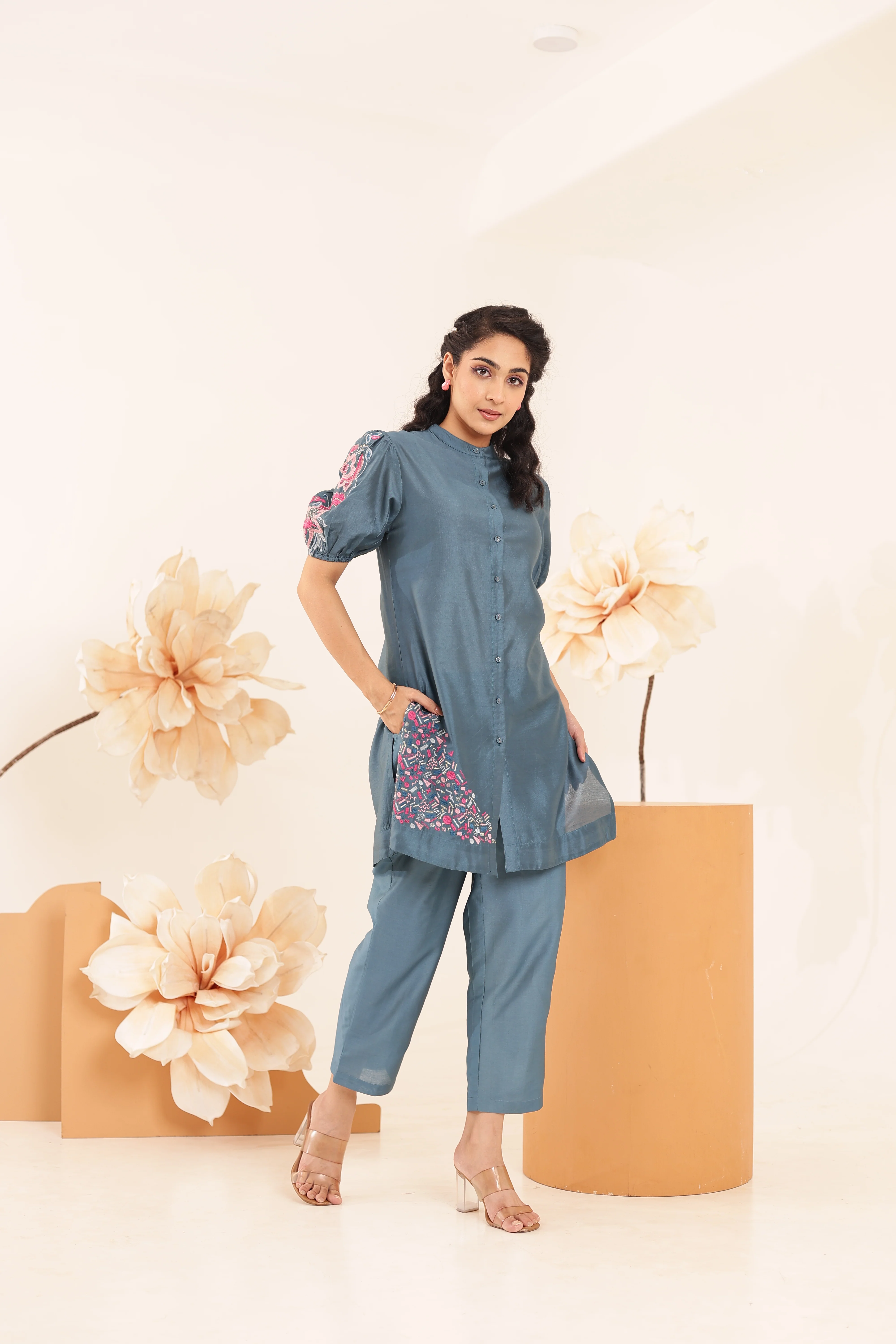 Sahiba Cloud Embroidered Co-ord Set - Image 4