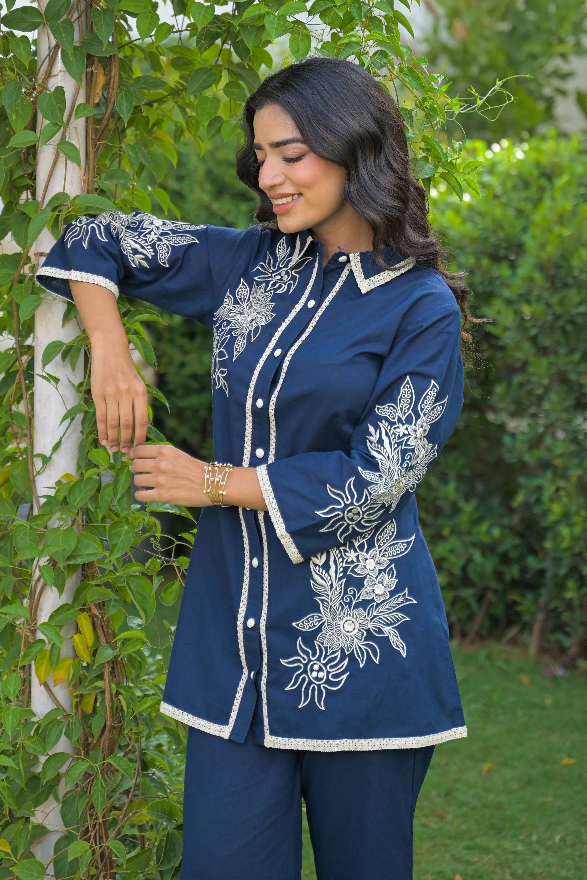 Bhoomi iris Embroidery cotton Co-ord set - Image 2