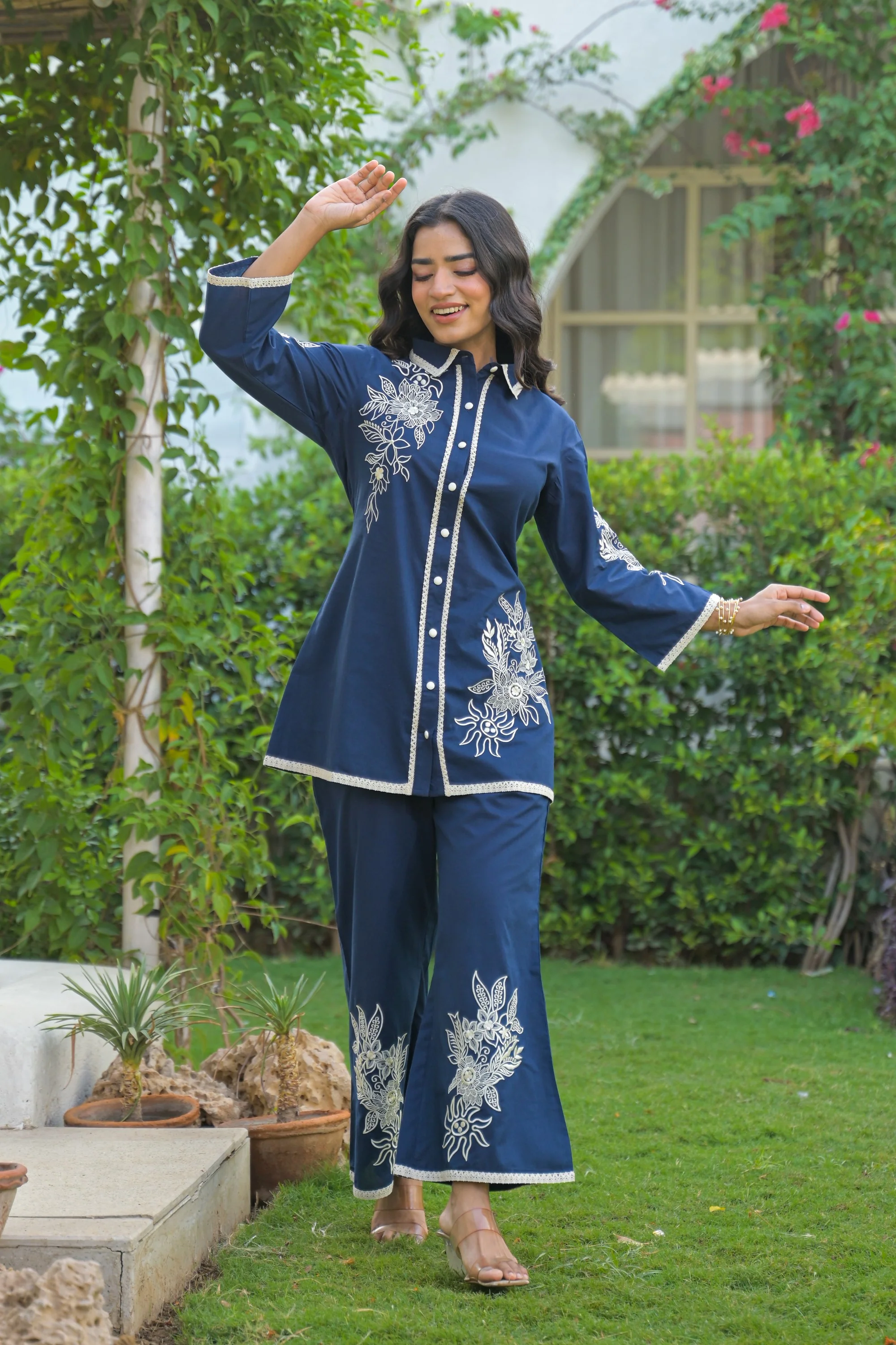 Bhoomi iris Embroidery cotton Co-ord set - Image 5