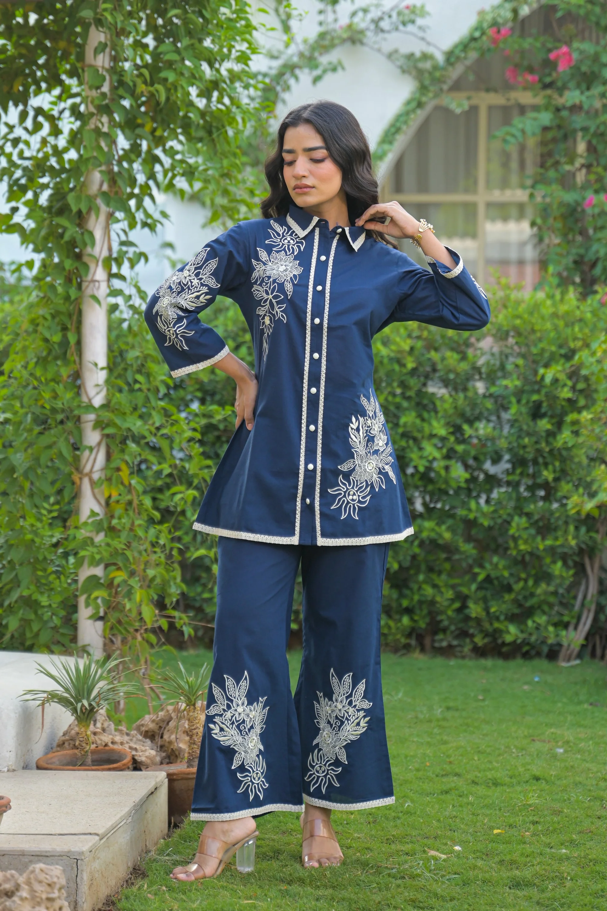 Bhoomi iris Embroidery cotton Co-ord set - Image 6