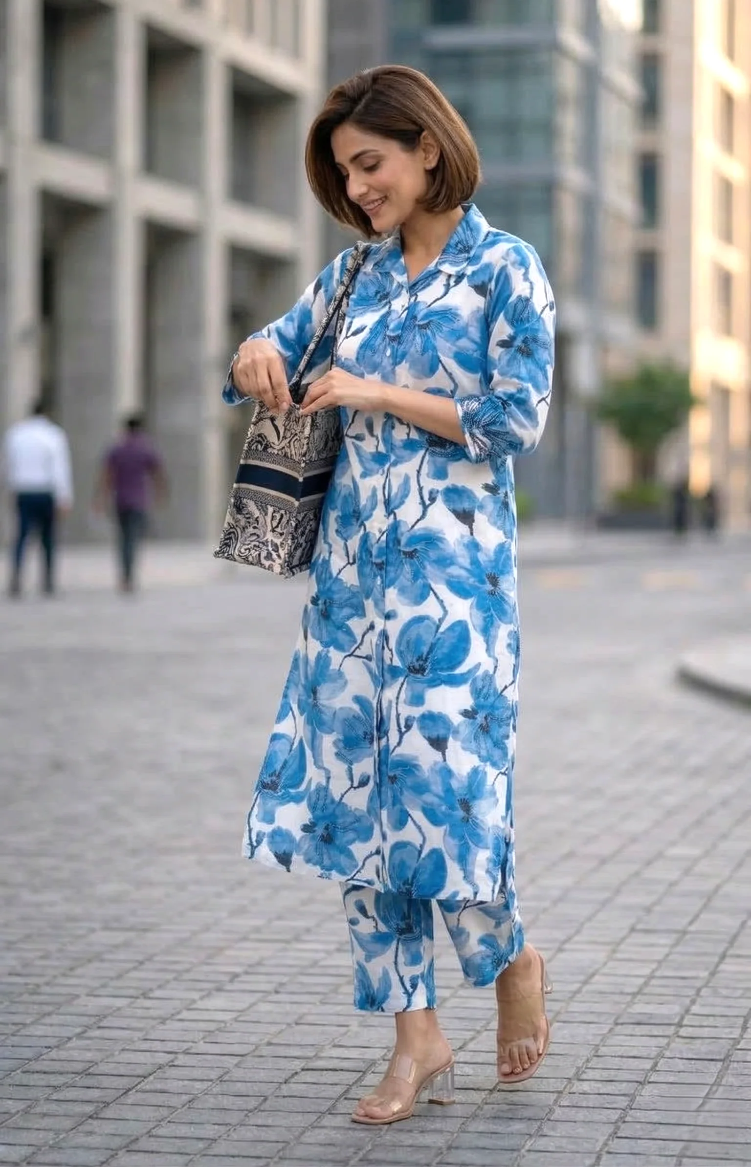 Bindiya Azure linen kurta pant set - Image 4